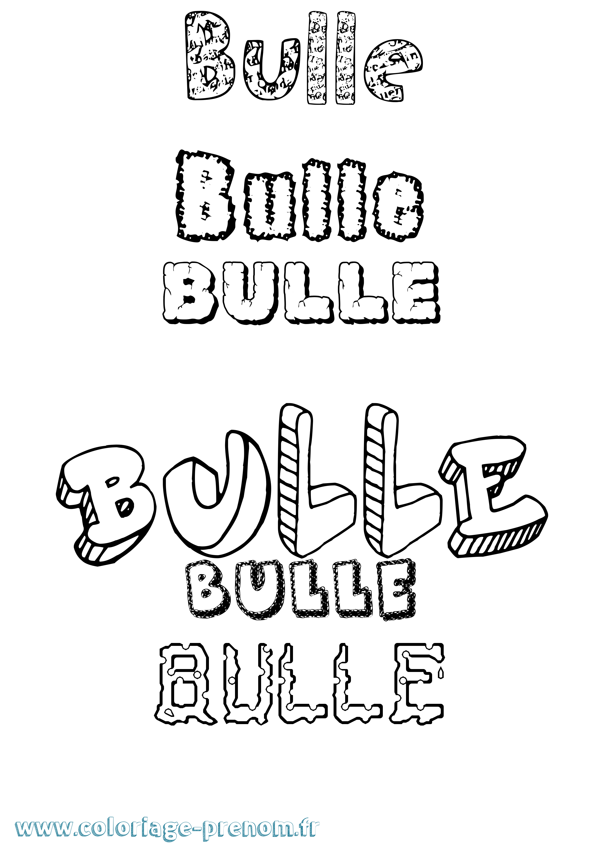 Coloriage Bulle Destructuré Coloriage prénom Bulle Destructuré