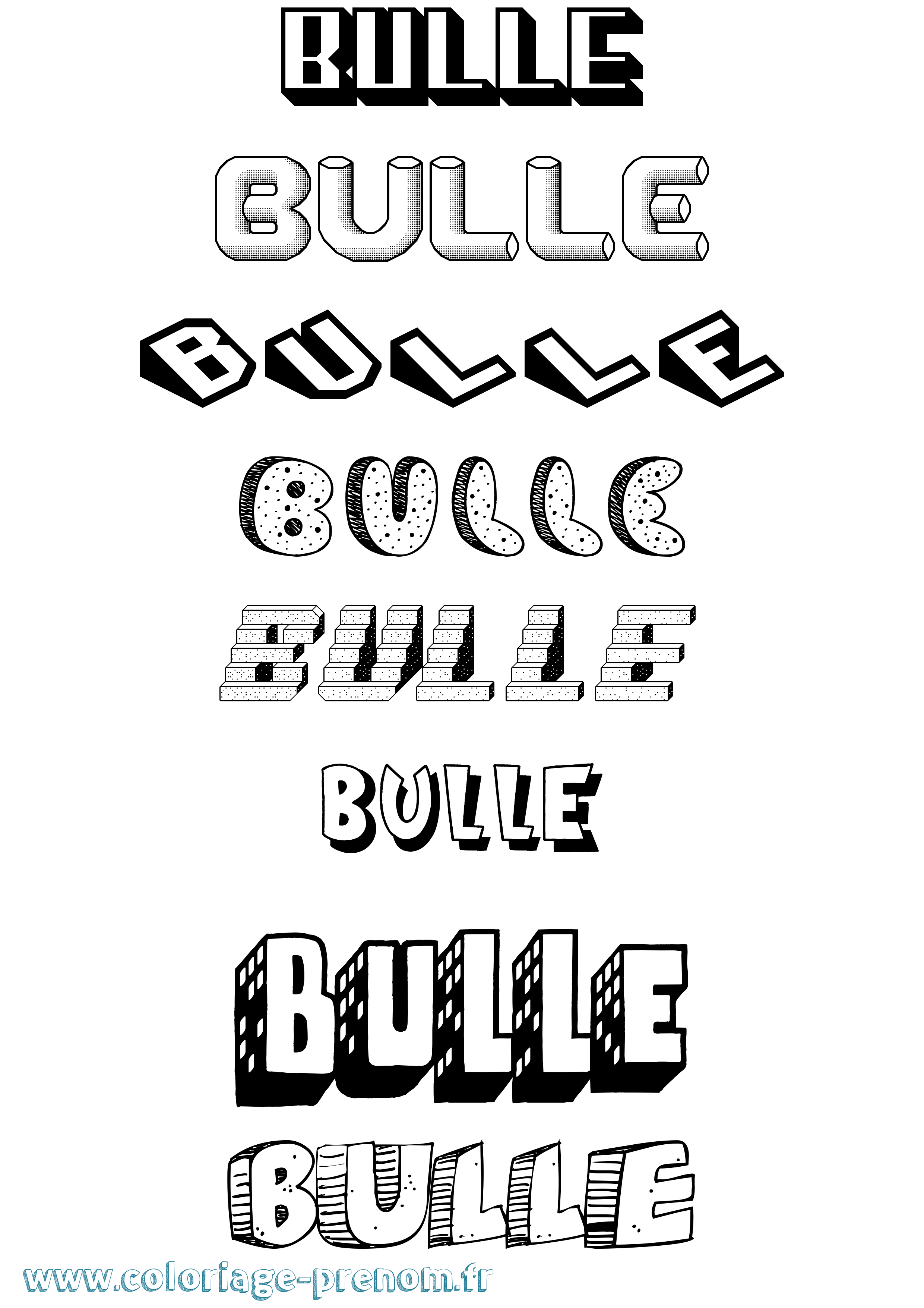 Coloriage Bulle Effet 3D Coloriage prénom Bulle Effet 3D