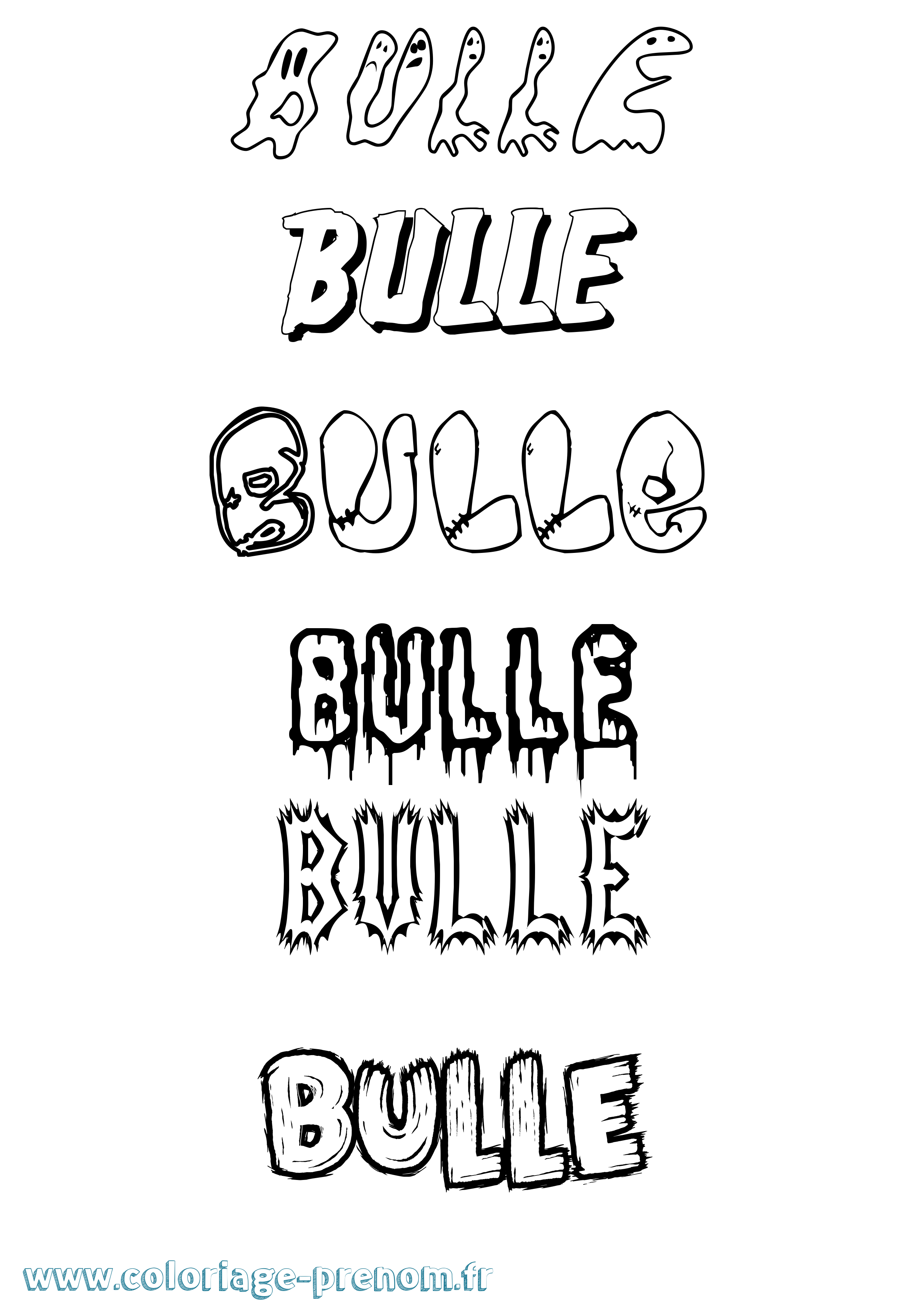 Coloriage Bulle Frisson Coloriage prénom Bulle Frisson