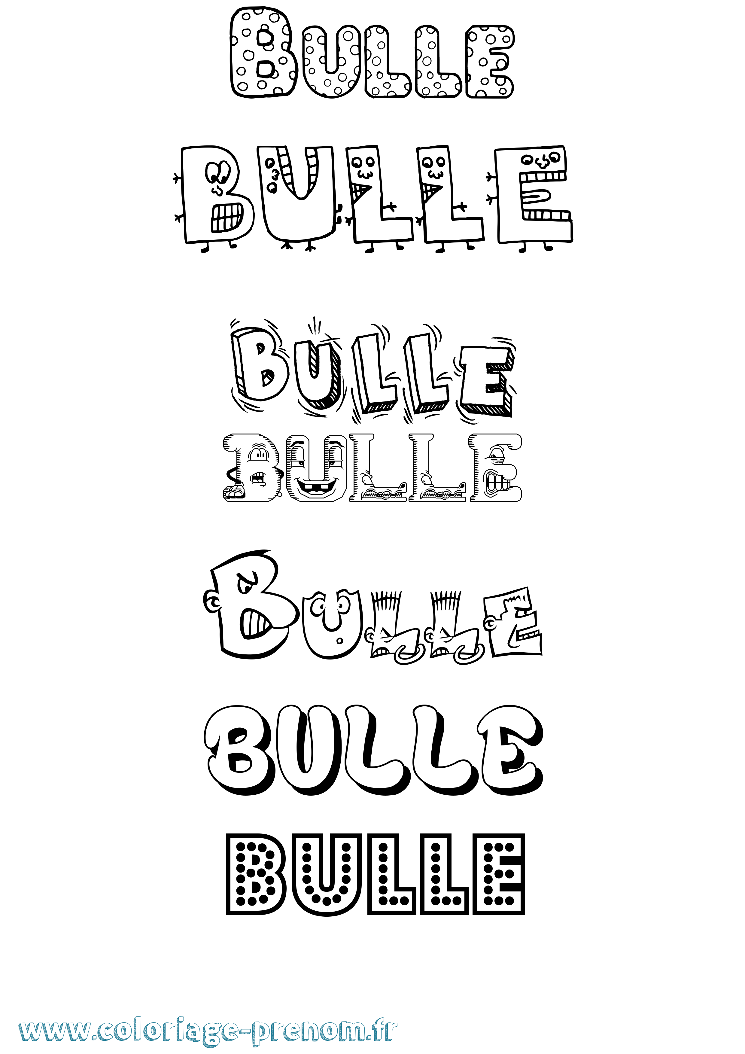 Coloriage Bulle Fun Coloriage prénom Bulle Fun