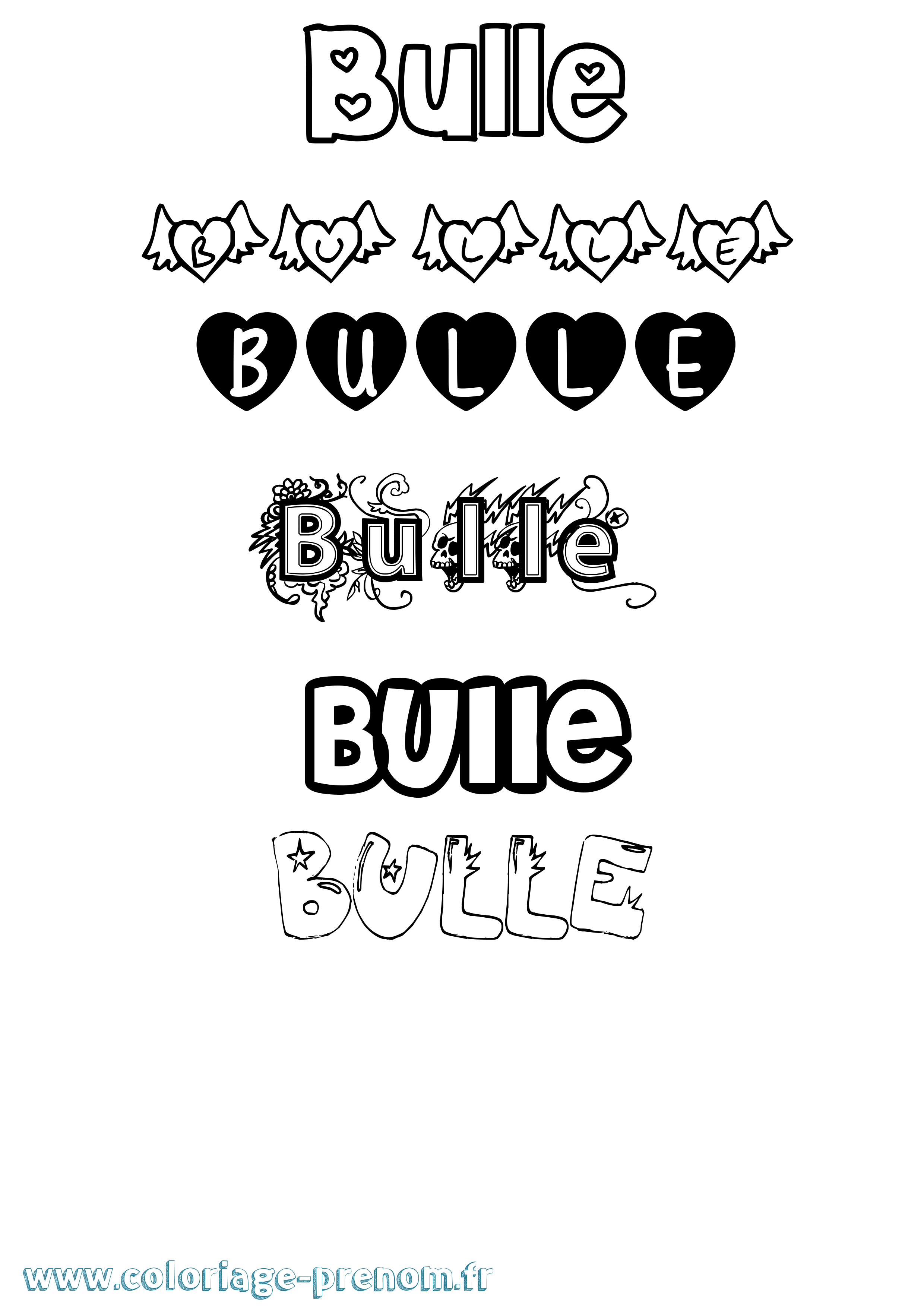Coloriage Bulle Girly Coloriage prénom Bulle Girly