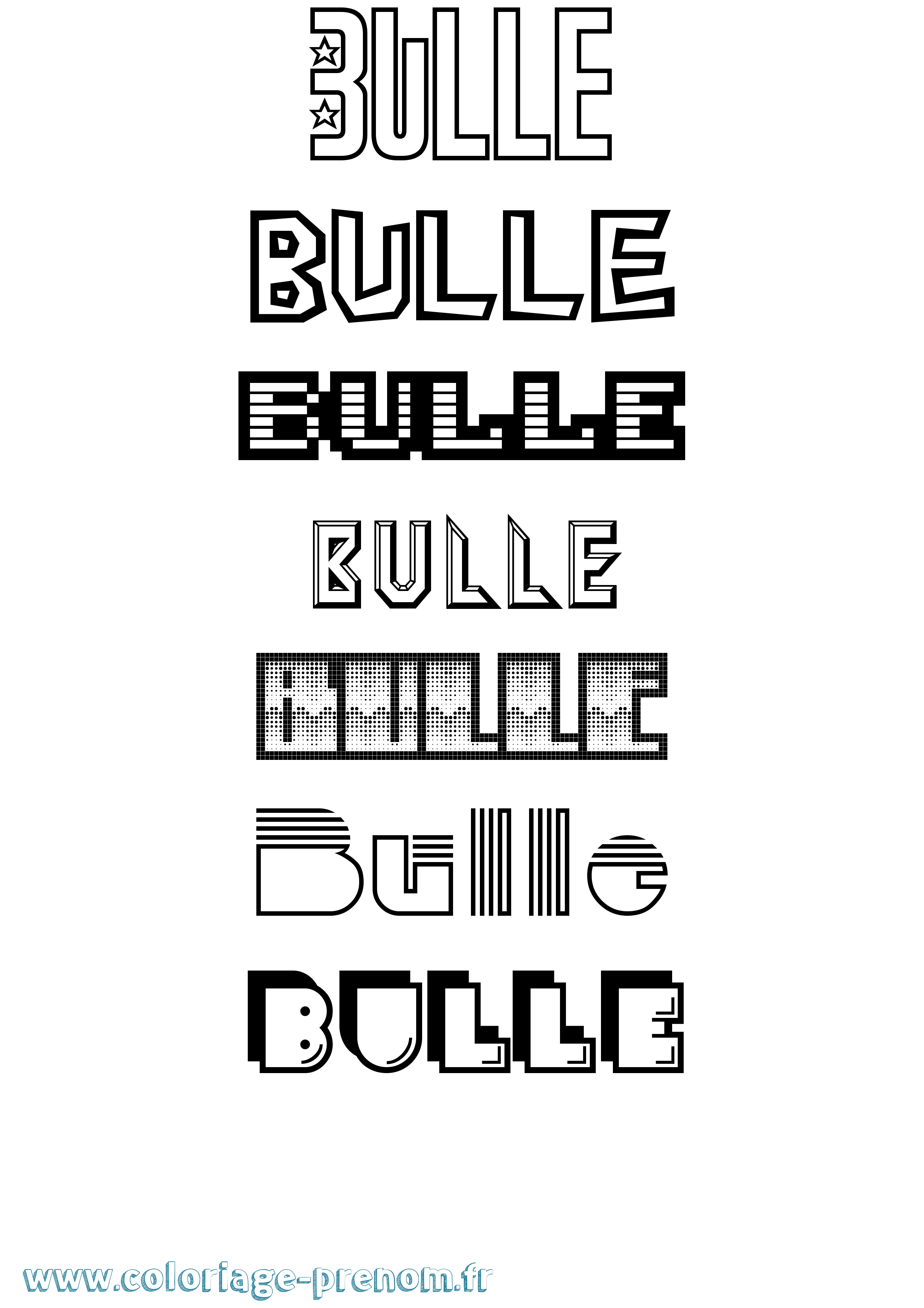 Coloriage Bulle Jeux Vidéos Coloriage prénom Bulle Jeux Vidéos