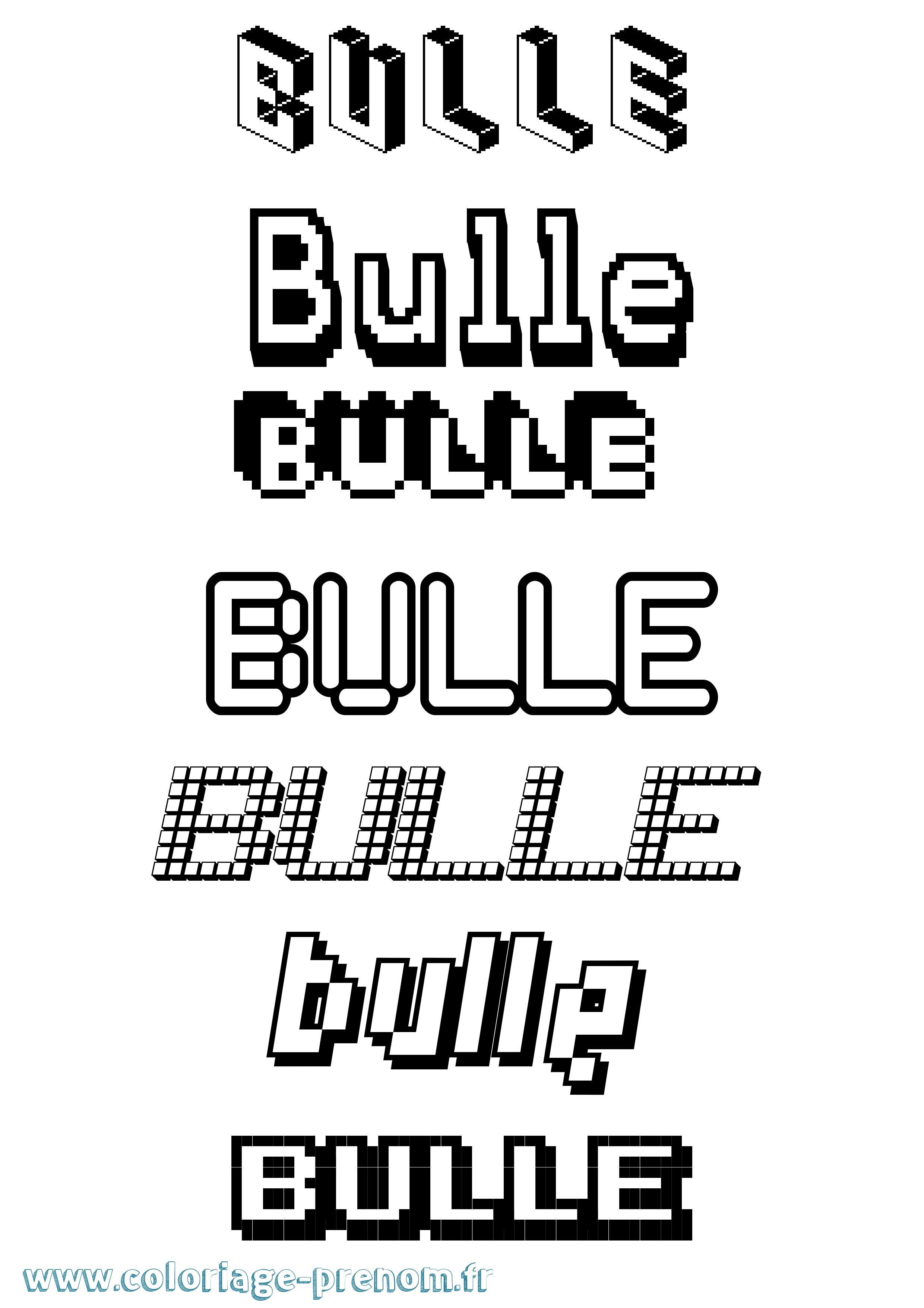 Coloriage Bulle Pixel Coloriage prénom Bulle Pixel