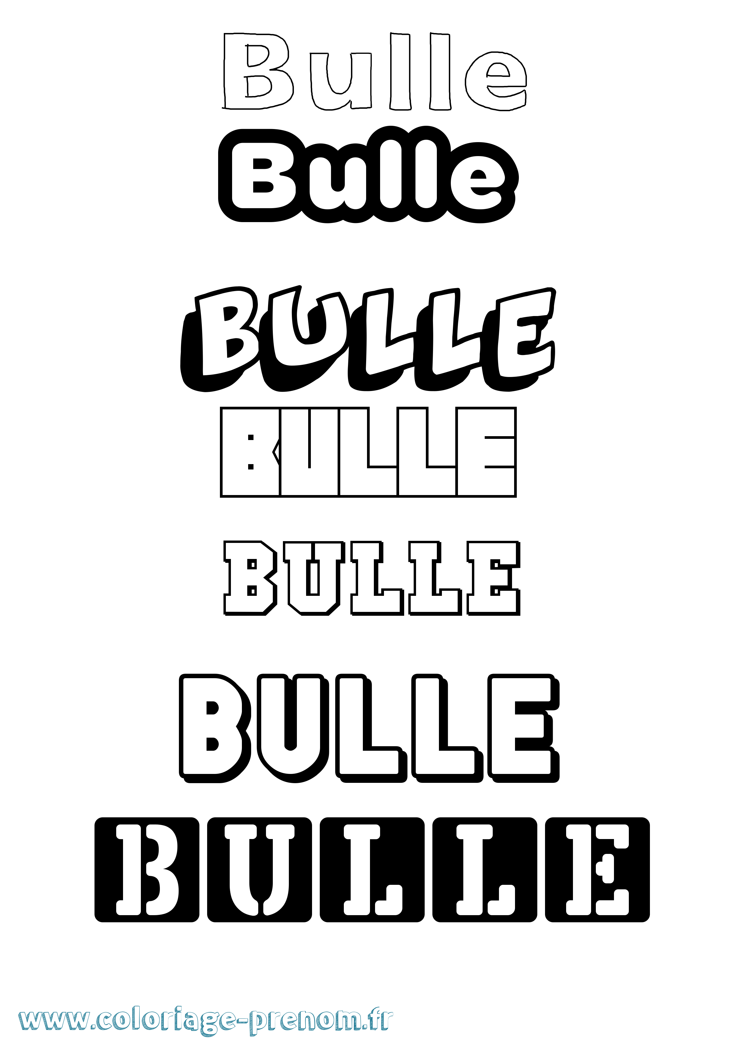 Coloriage Bulle Simple Coloriage prénom Bulle Simple