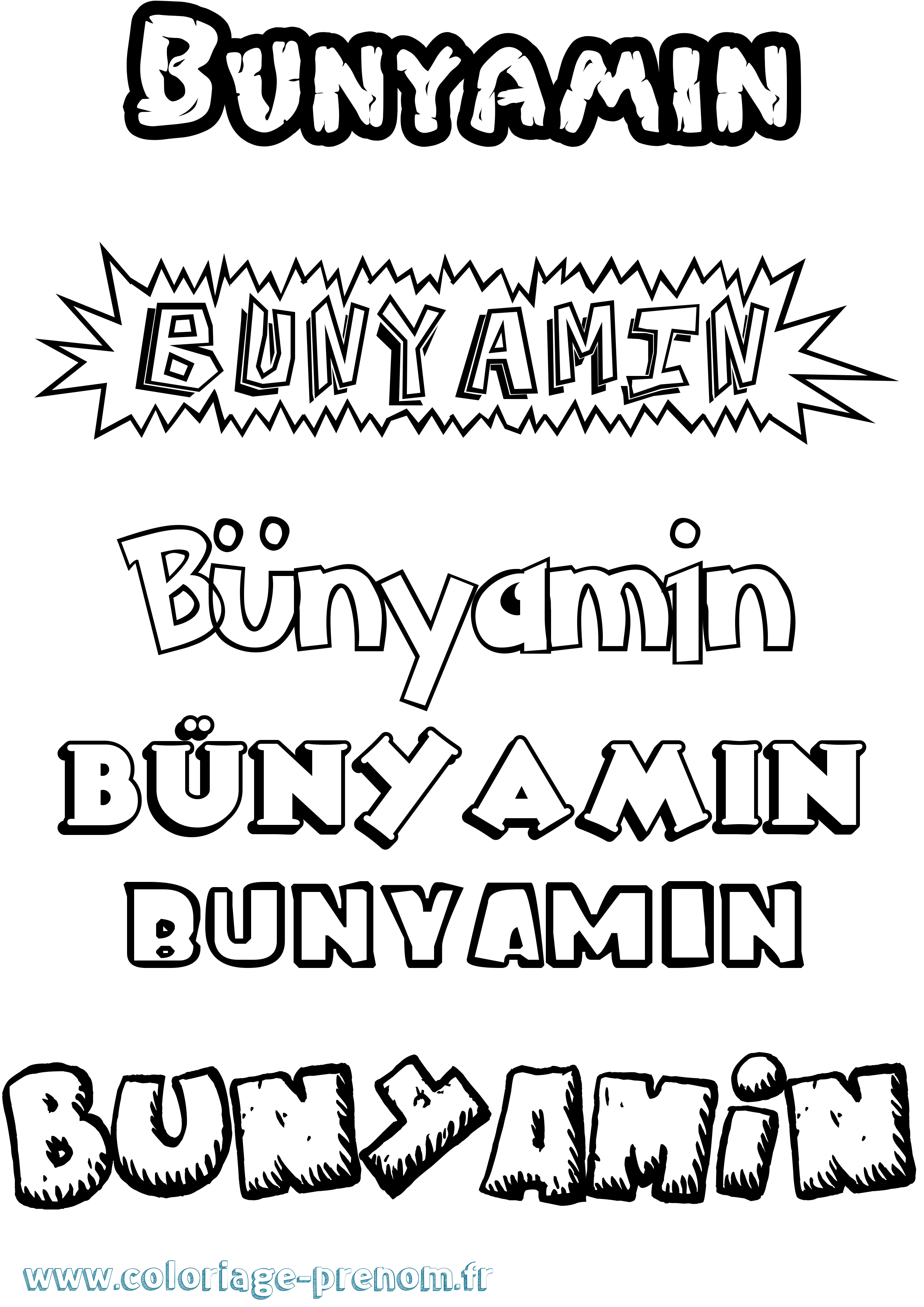 Coloriage Bünyamin Dessin Animé Coloriage prénom Bünyamin Dessin Animé