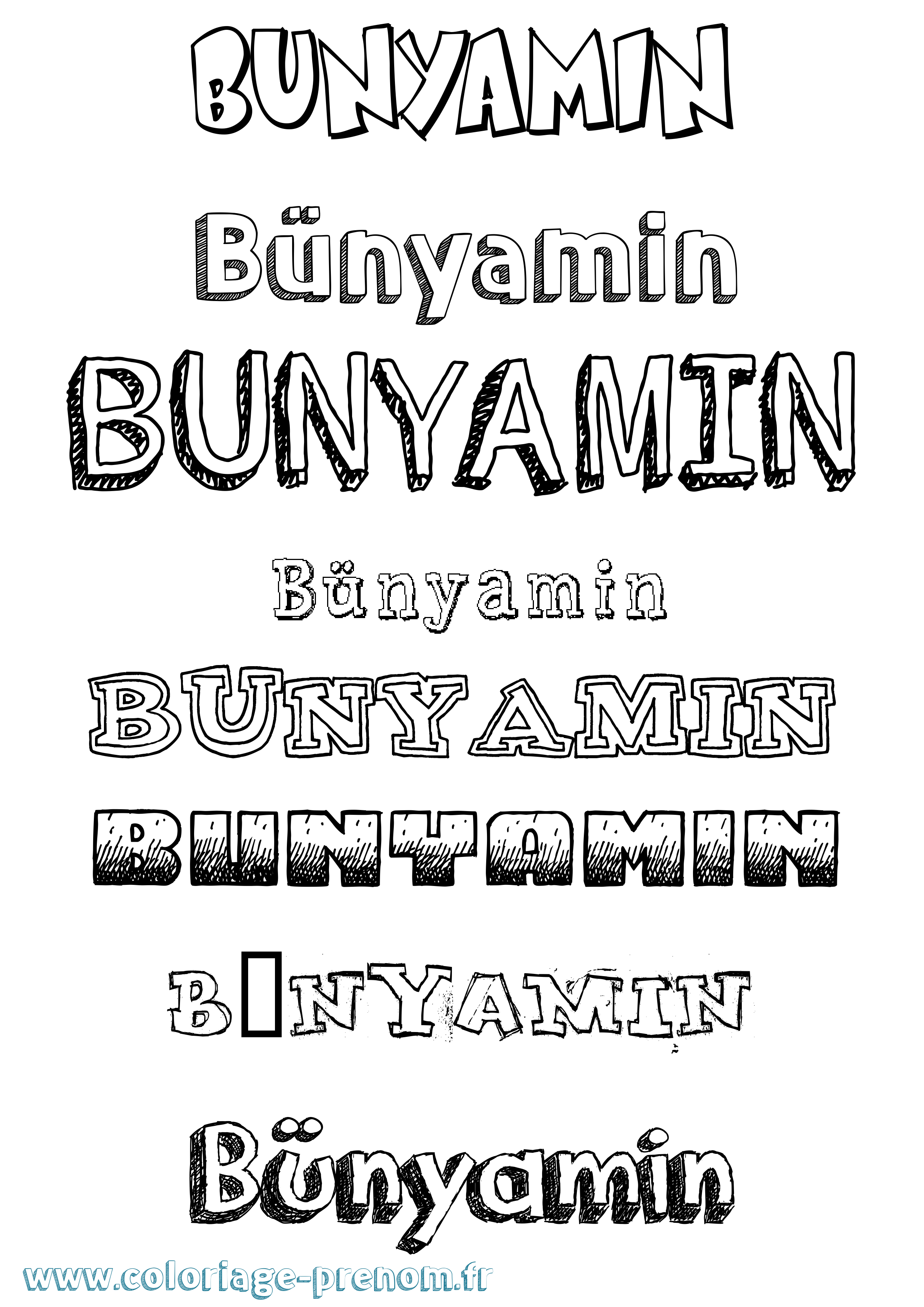 Coloriage Bünyamin Dessiné Coloriage prénom Bünyamin Dessiné