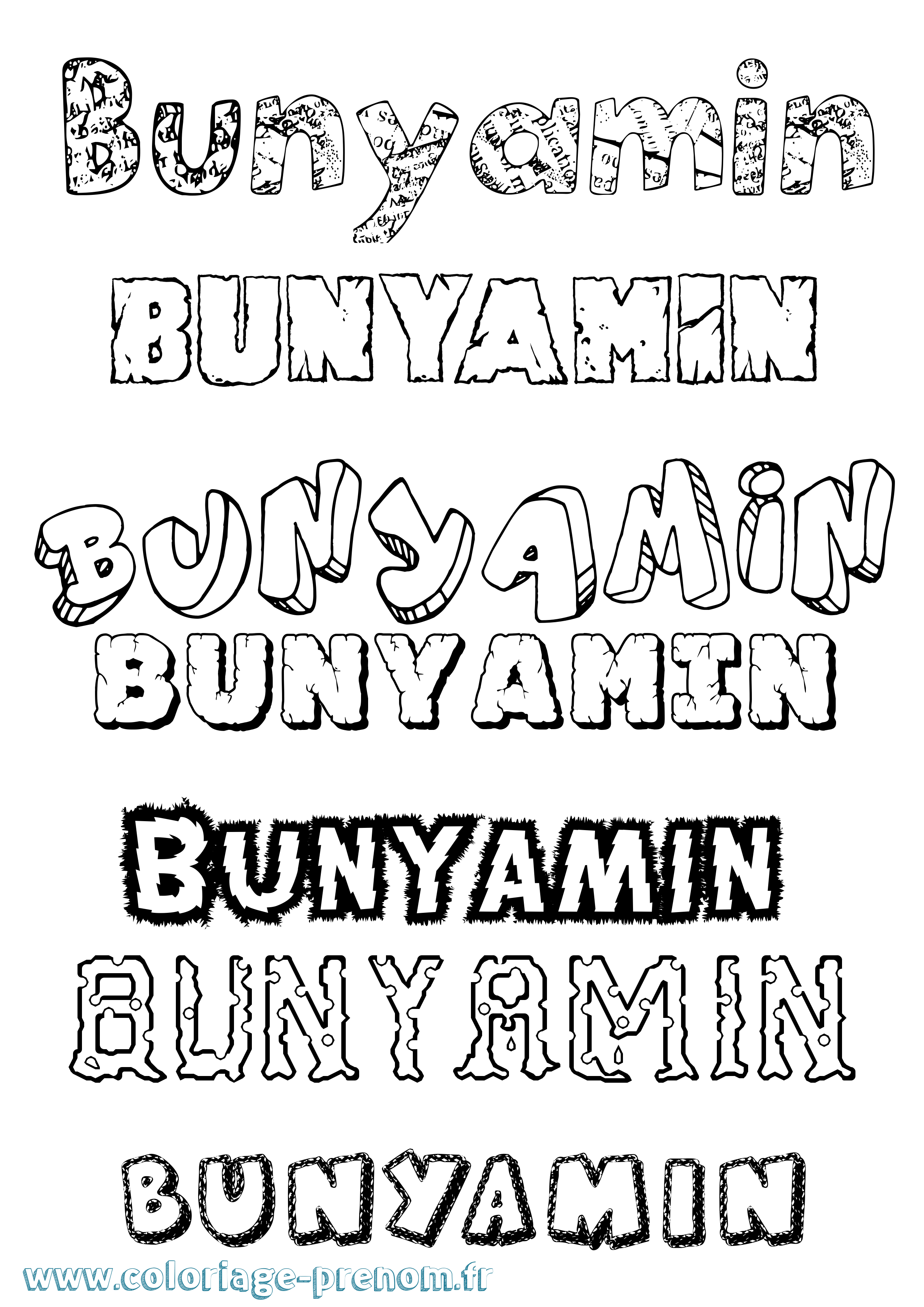 Coloriage Bünyamin Destructuré Coloriage prénom Bünyamin Destructuré