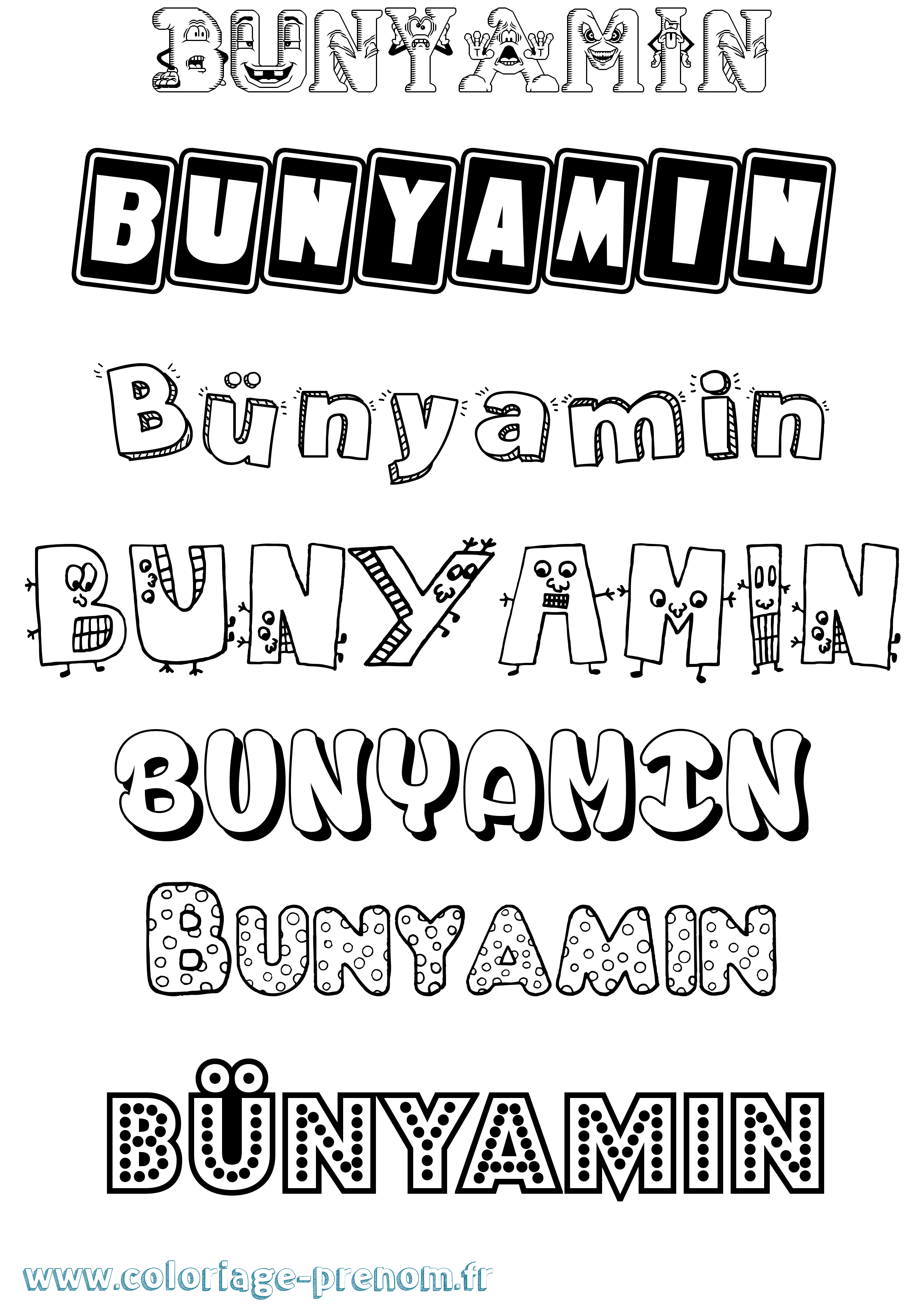 Coloriage Bünyamin Fun Coloriage prénom Bünyamin Fun