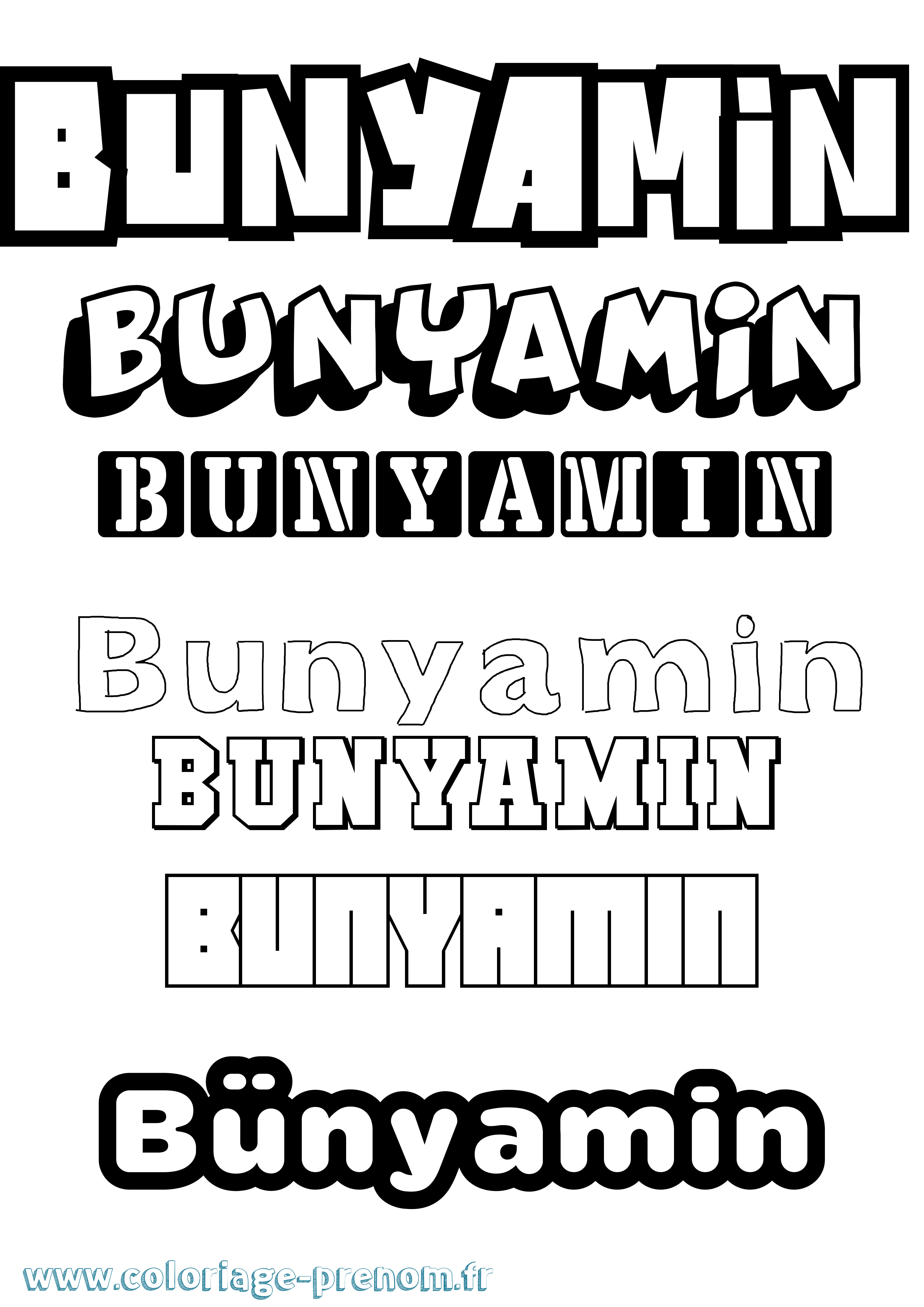 Coloriage Bünyamin Simple Coloriage prénom Bünyamin Simple