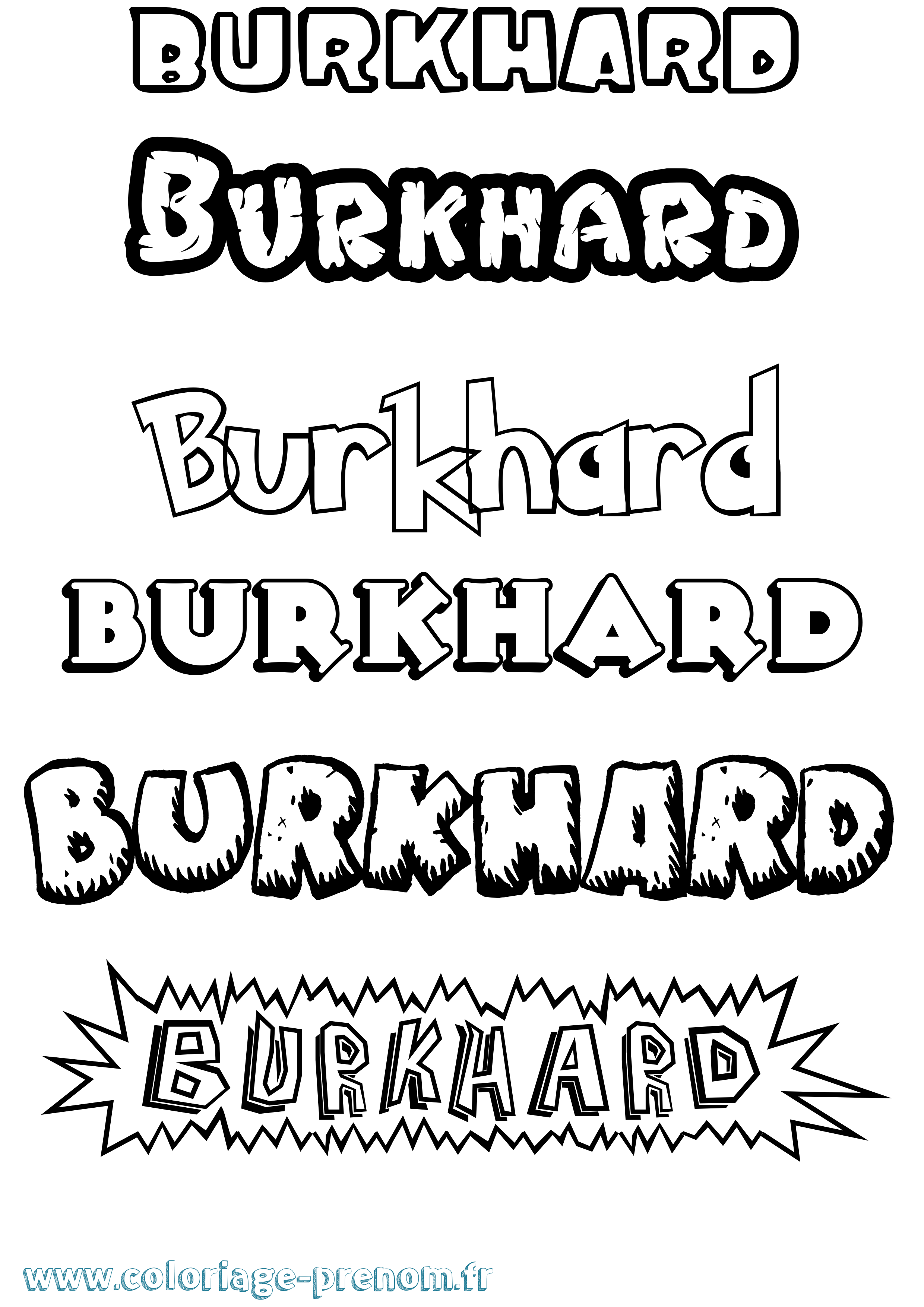 Coloriage Burkhard Dessin Animé Coloriage prénom Burkhard Dessin Animé