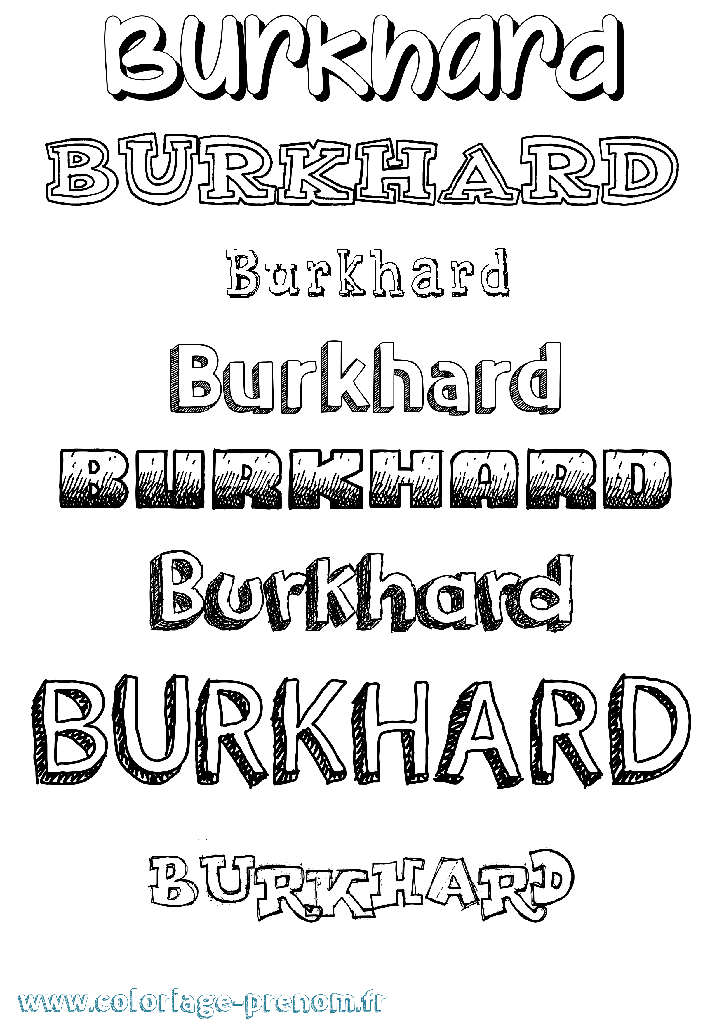 Coloriage Burkhard Dessiné Coloriage prénom Burkhard Dessiné