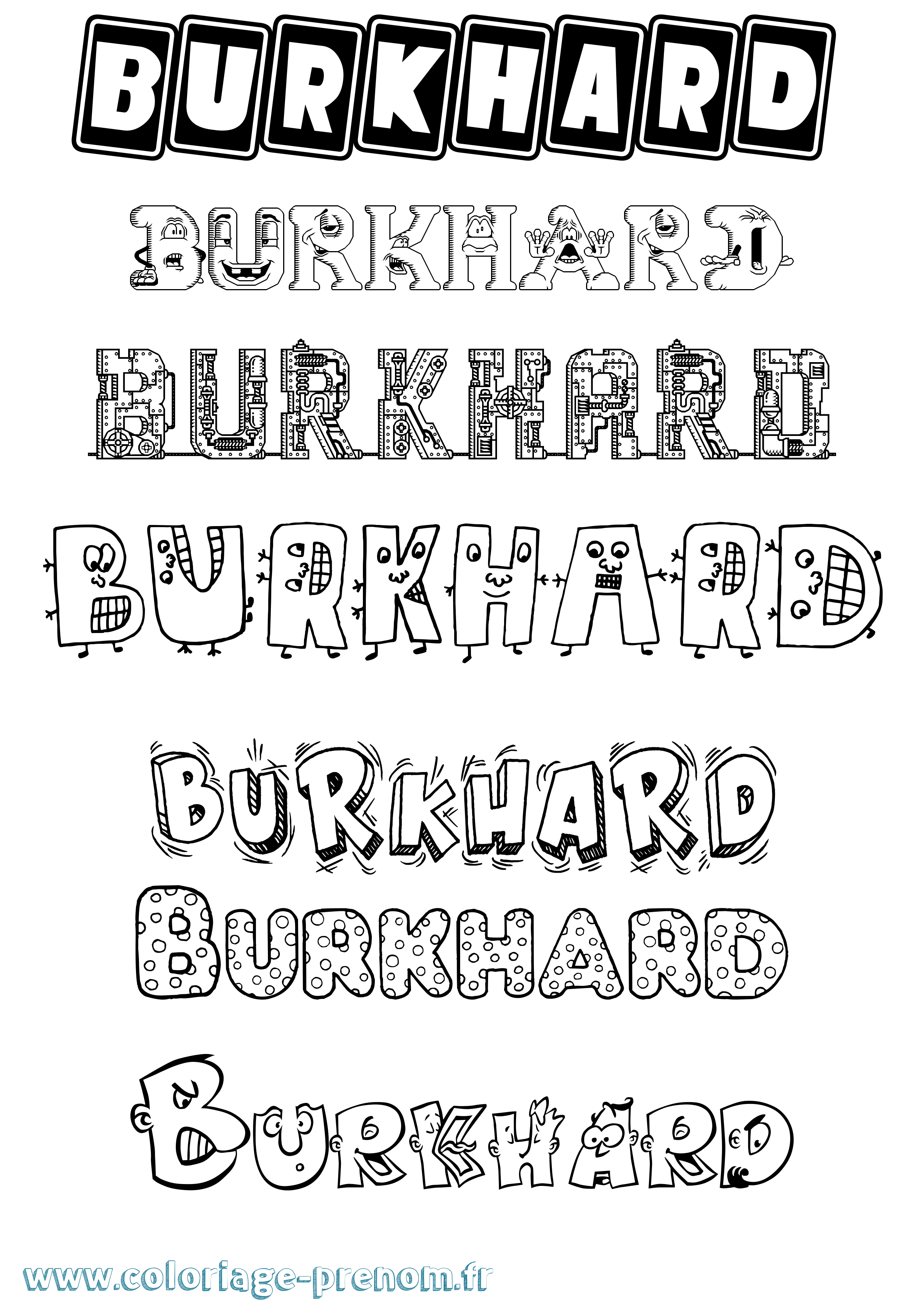 Coloriage Burkhard Fun Coloriage prénom Burkhard Fun