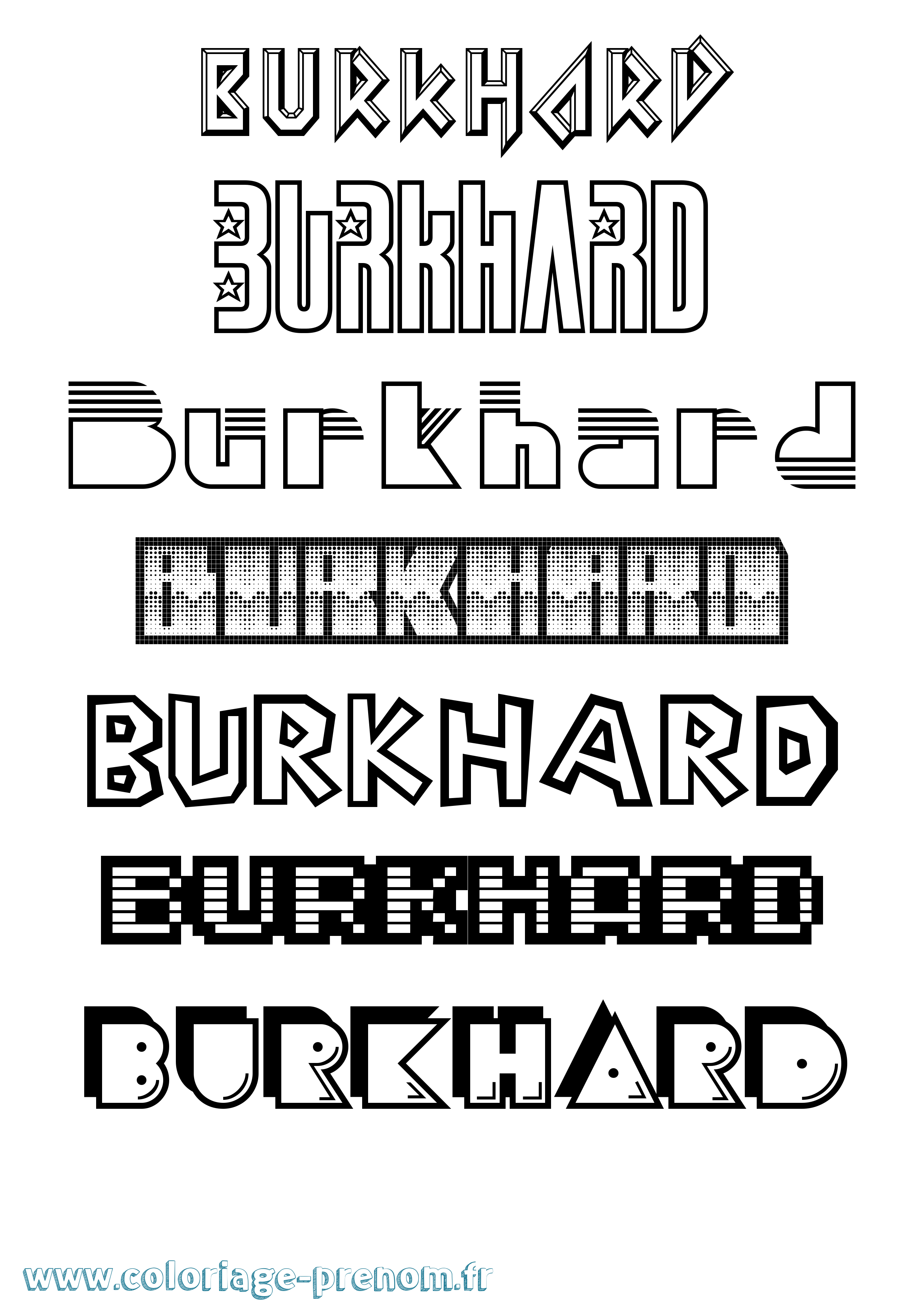 Coloriage Burkhard Jeux Vidéos Coloriage prénom Burkhard Jeux Vidéos