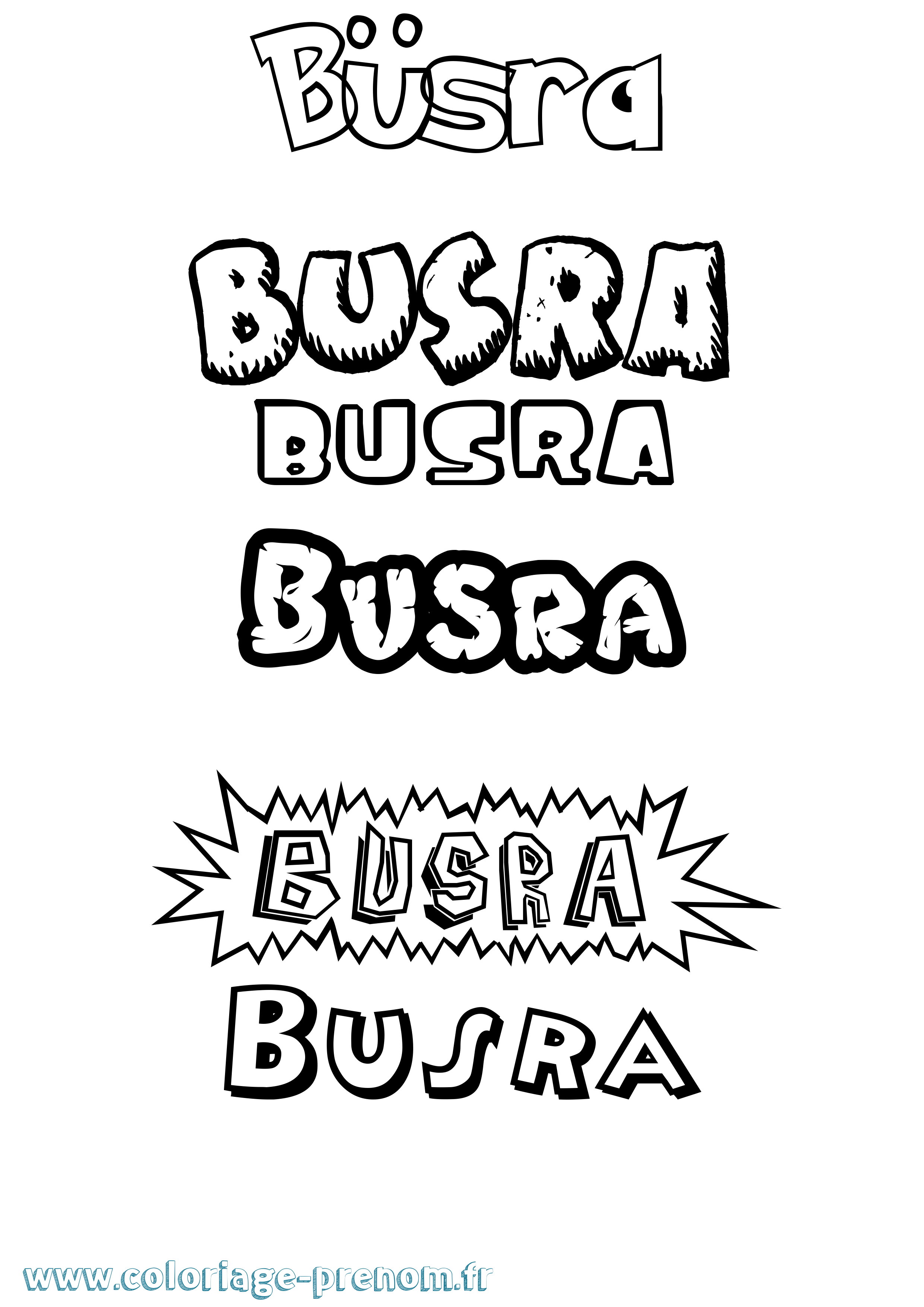 Coloriage Büsra Dessin Animé Coloriage prénom Büsra Dessin Animé