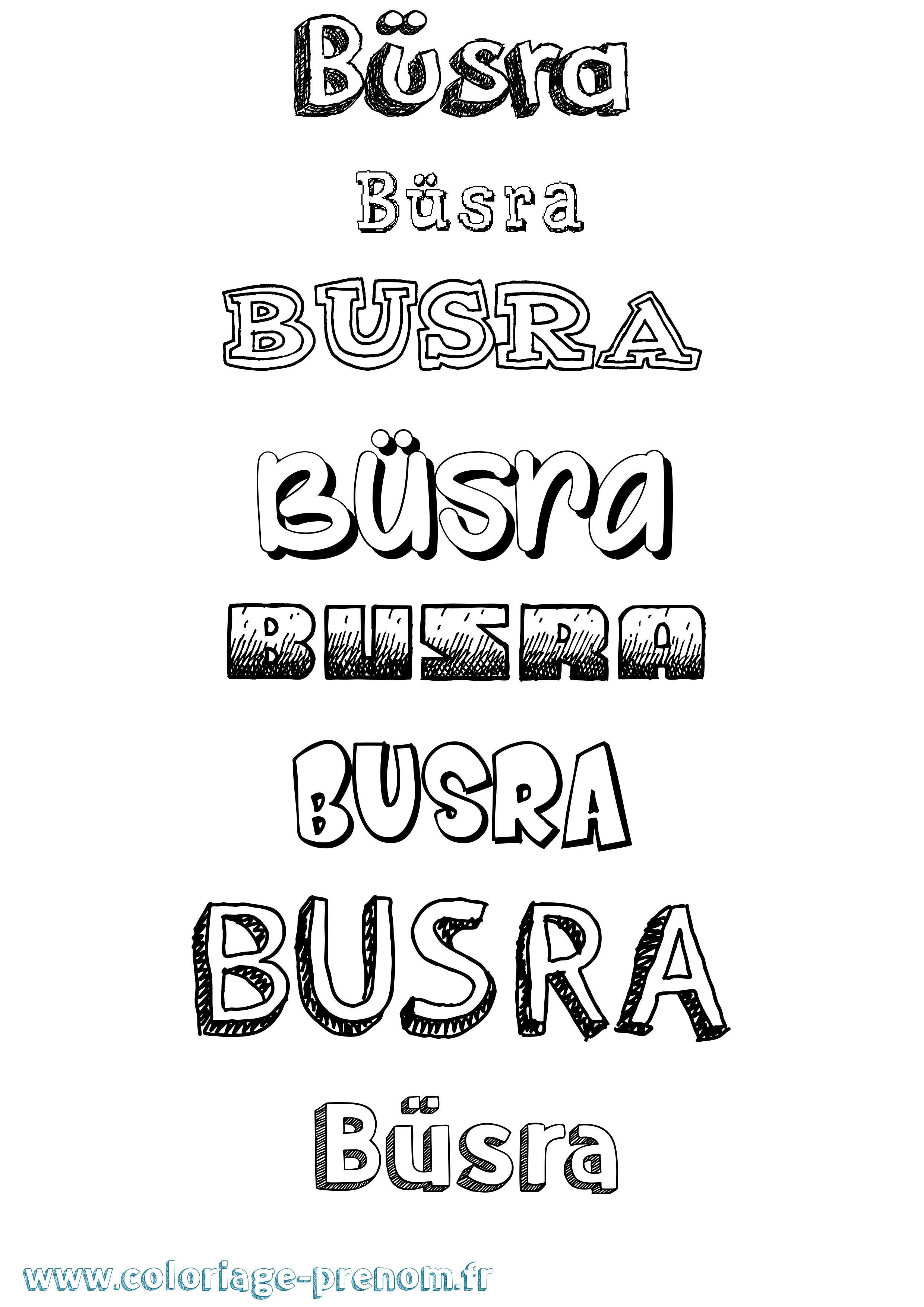 Coloriage Büsra Dessiné Coloriage prénom Büsra Dessiné