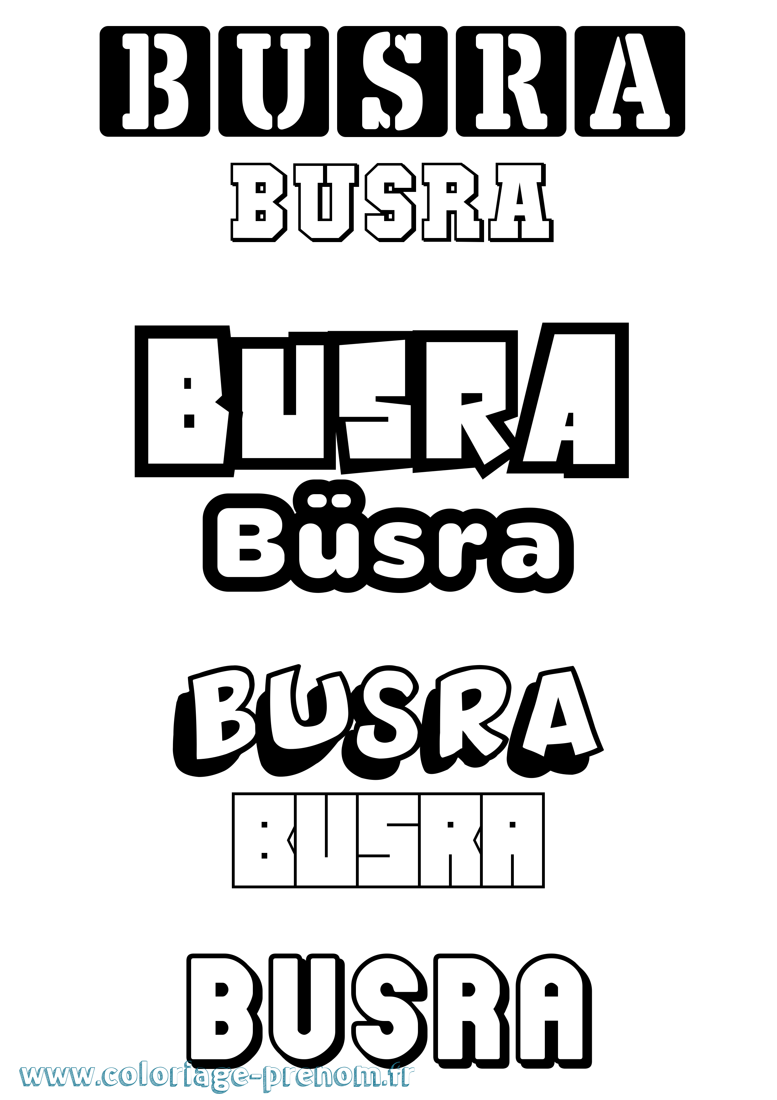 Coloriage Büsra Simple Coloriage prénom Büsra Simple
