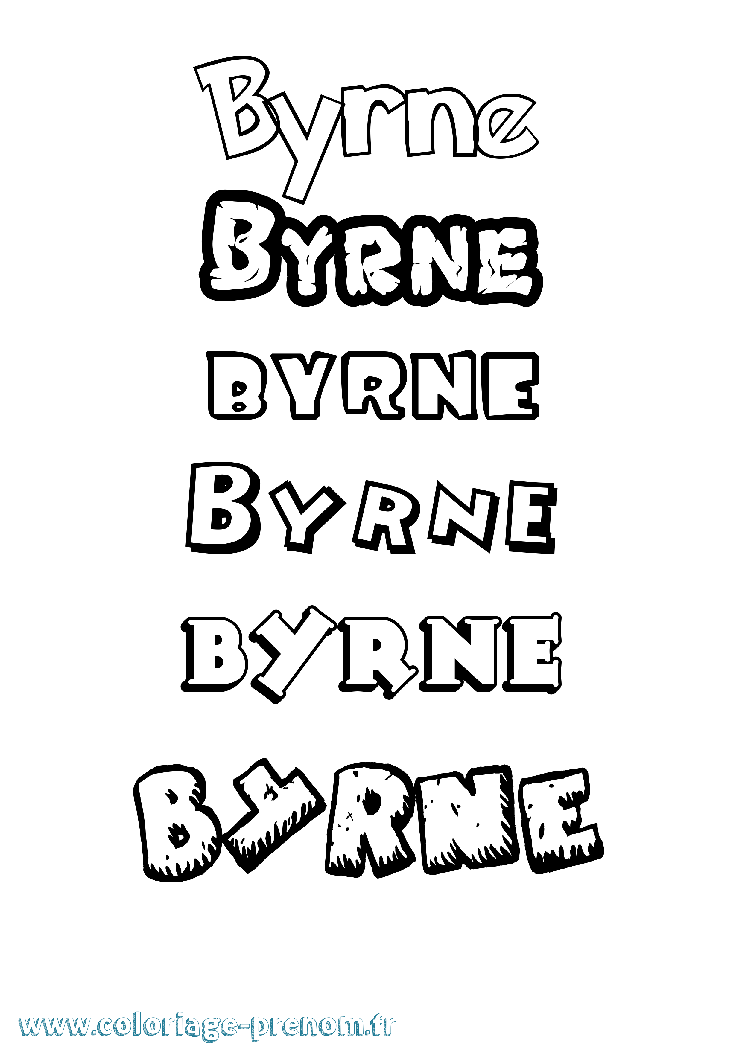 Coloriage Byrne Dessin Animé Coloriage prénom Byrne Dessin Animé