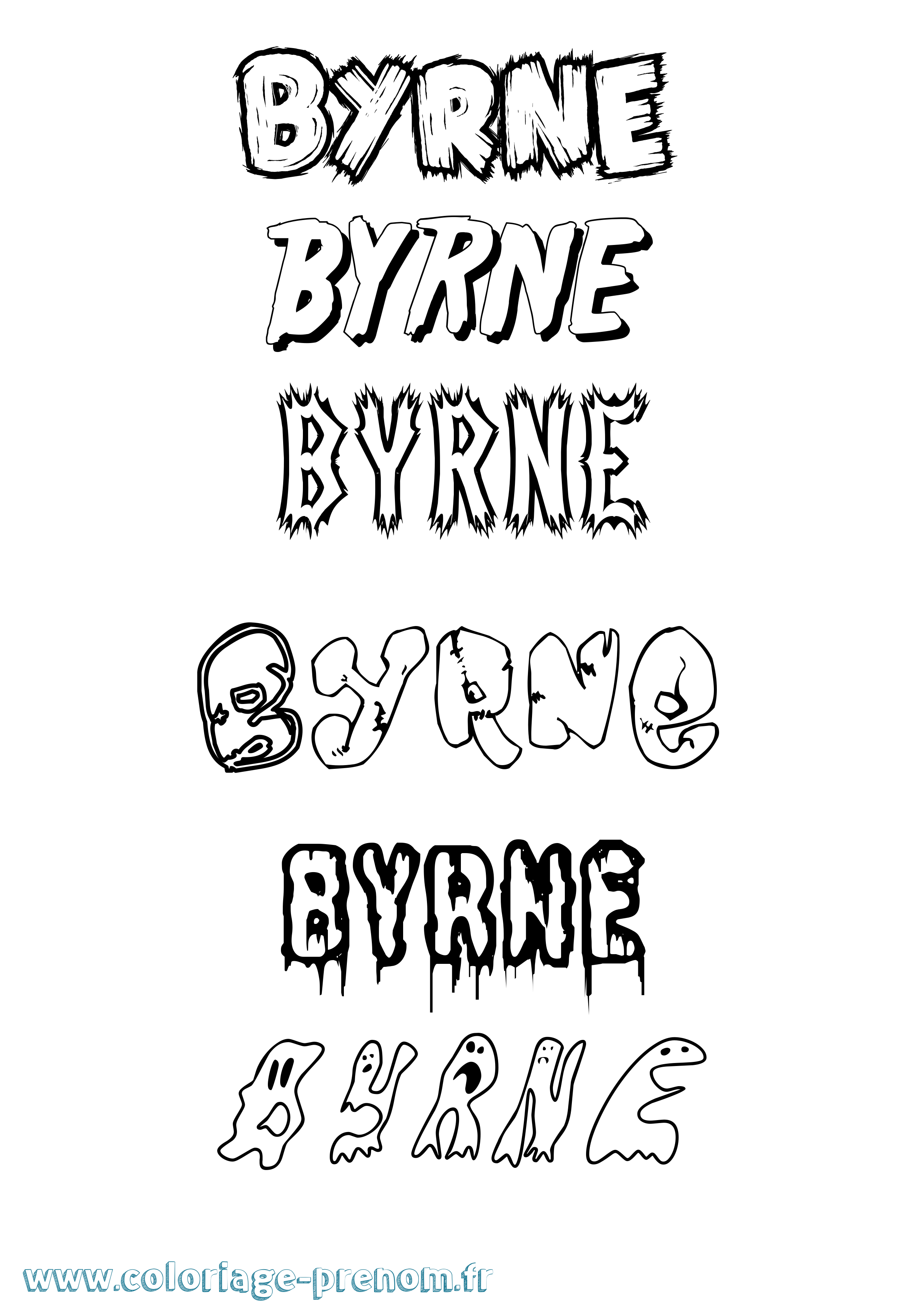 Coloriage Byrne Frisson Coloriage prénom Byrne Frisson