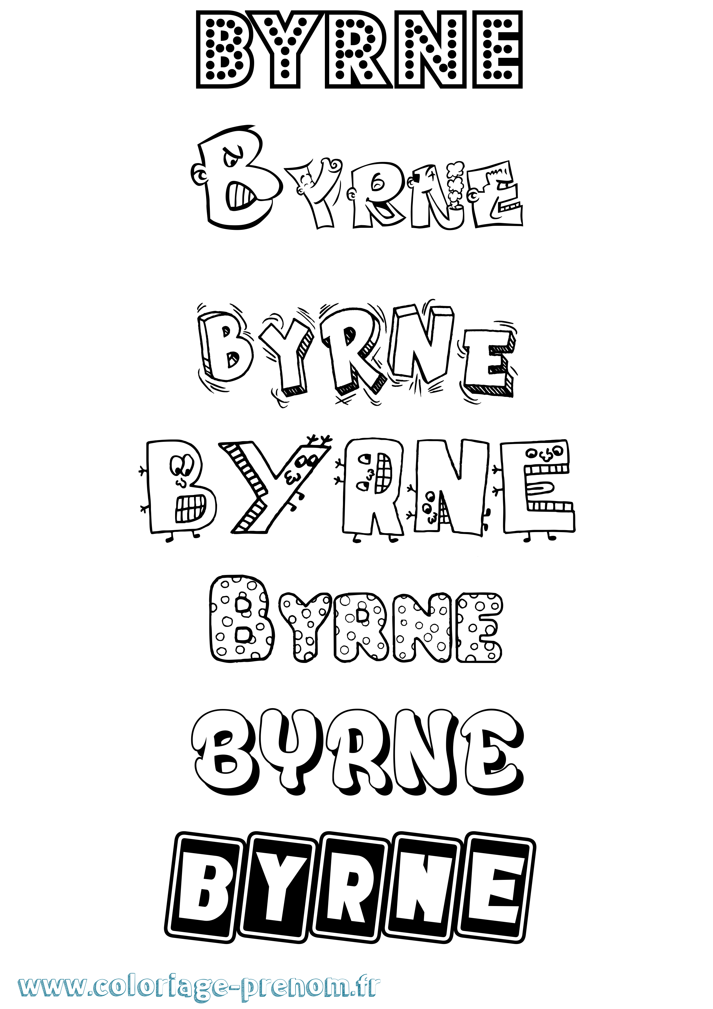 Coloriage Byrne Fun Coloriage prénom Byrne Fun