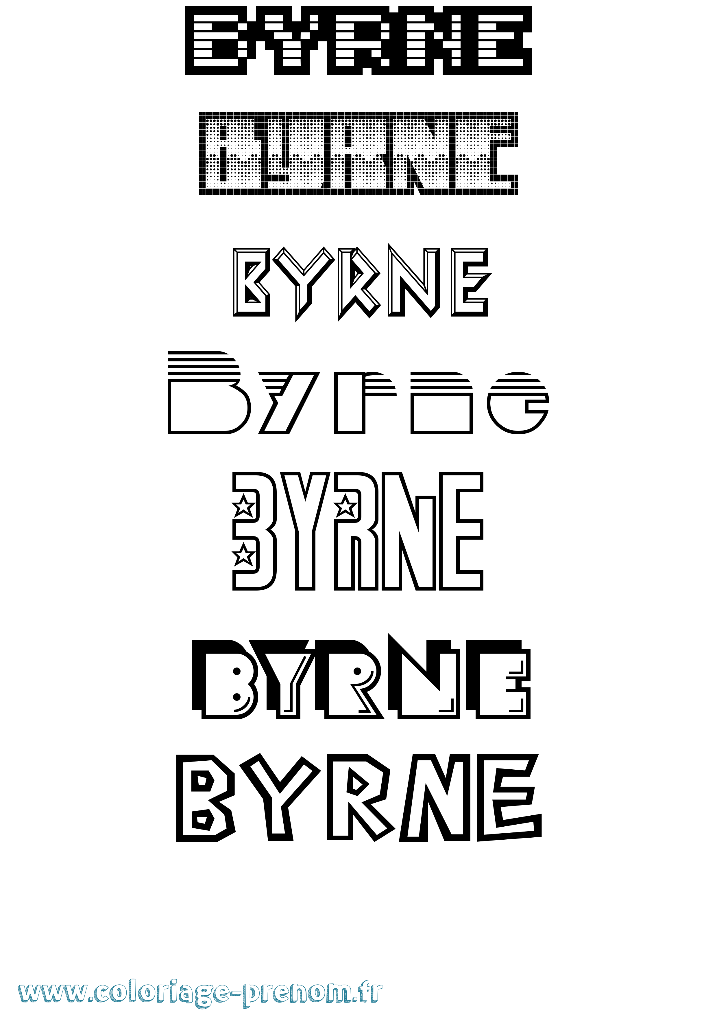 Coloriage Byrne Jeux Vidéos Coloriage prénom Byrne Jeux Vidéos