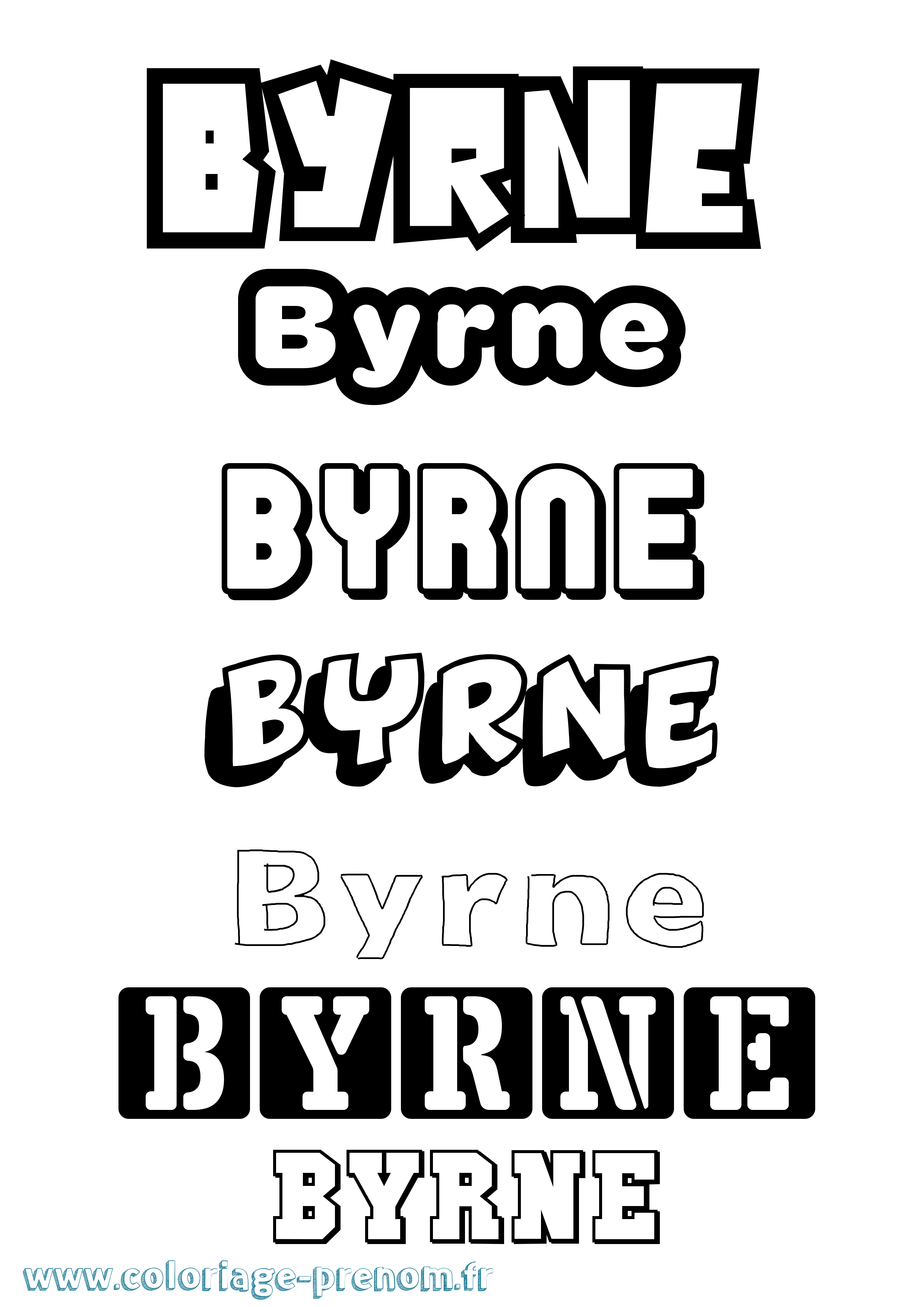 Coloriage Byrne Simple Coloriage prénom Byrne Simple