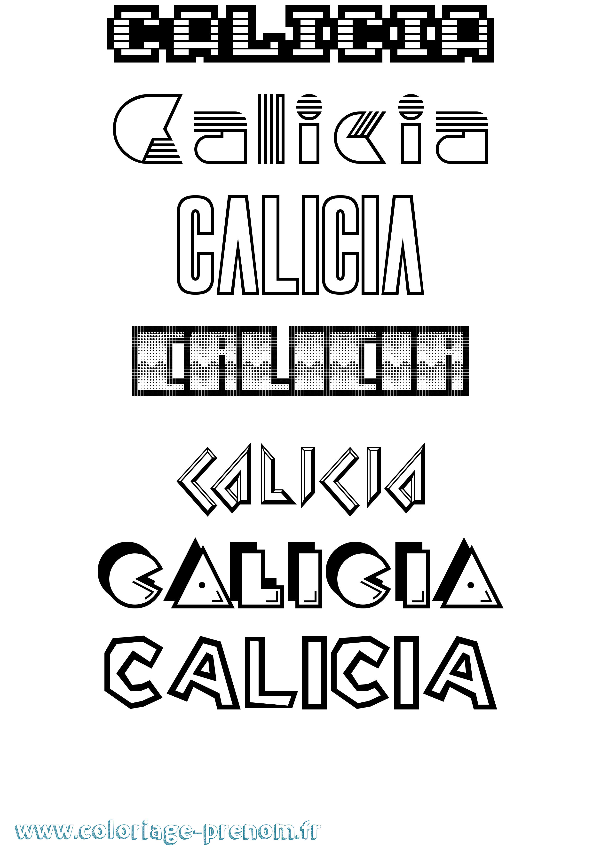 Coloriage Calicia Jeux Vidéos Coloriage prénom Calicia Jeux Vidéos