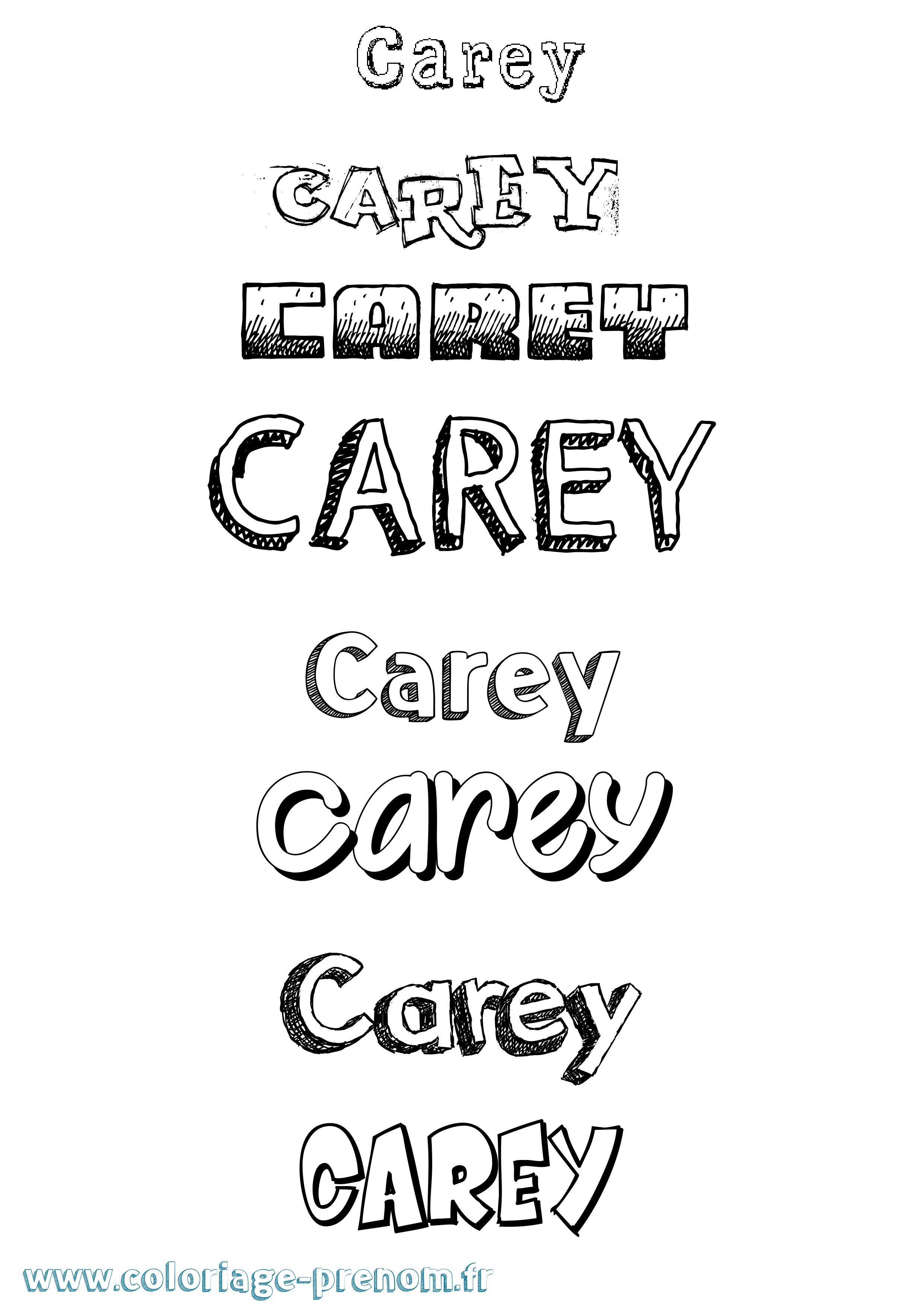 Coloriage Carey Dessiné Coloriage prénom Carey Dessiné