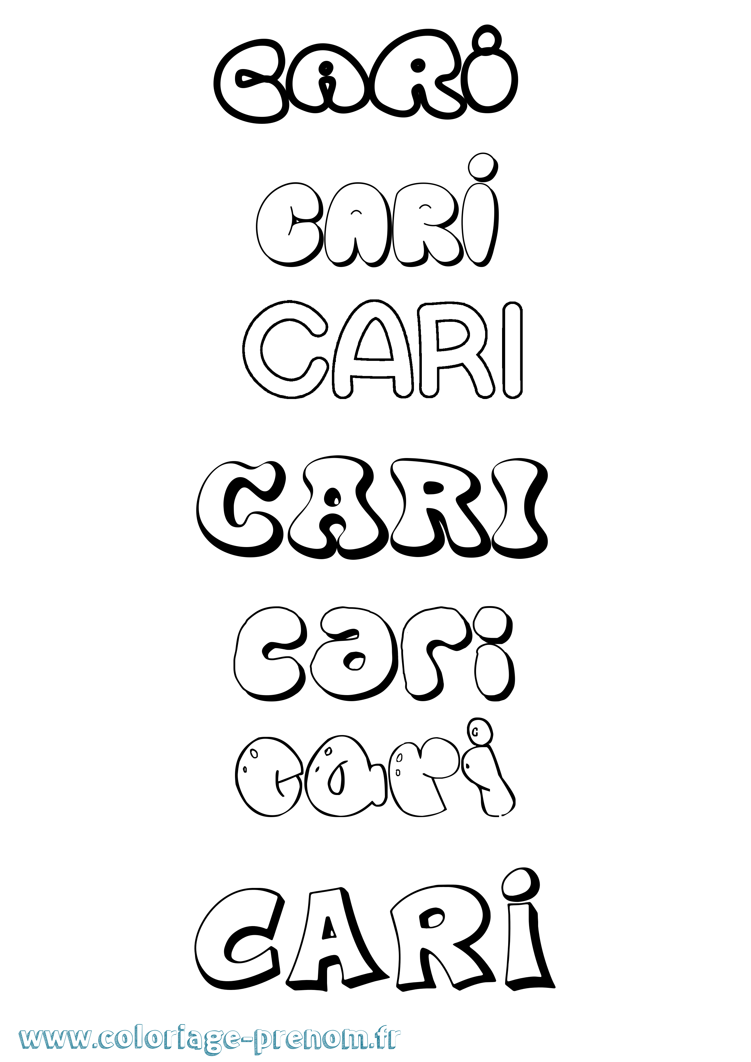 Coloriage Cari Bubble Coloriage prénom Cari Bubble