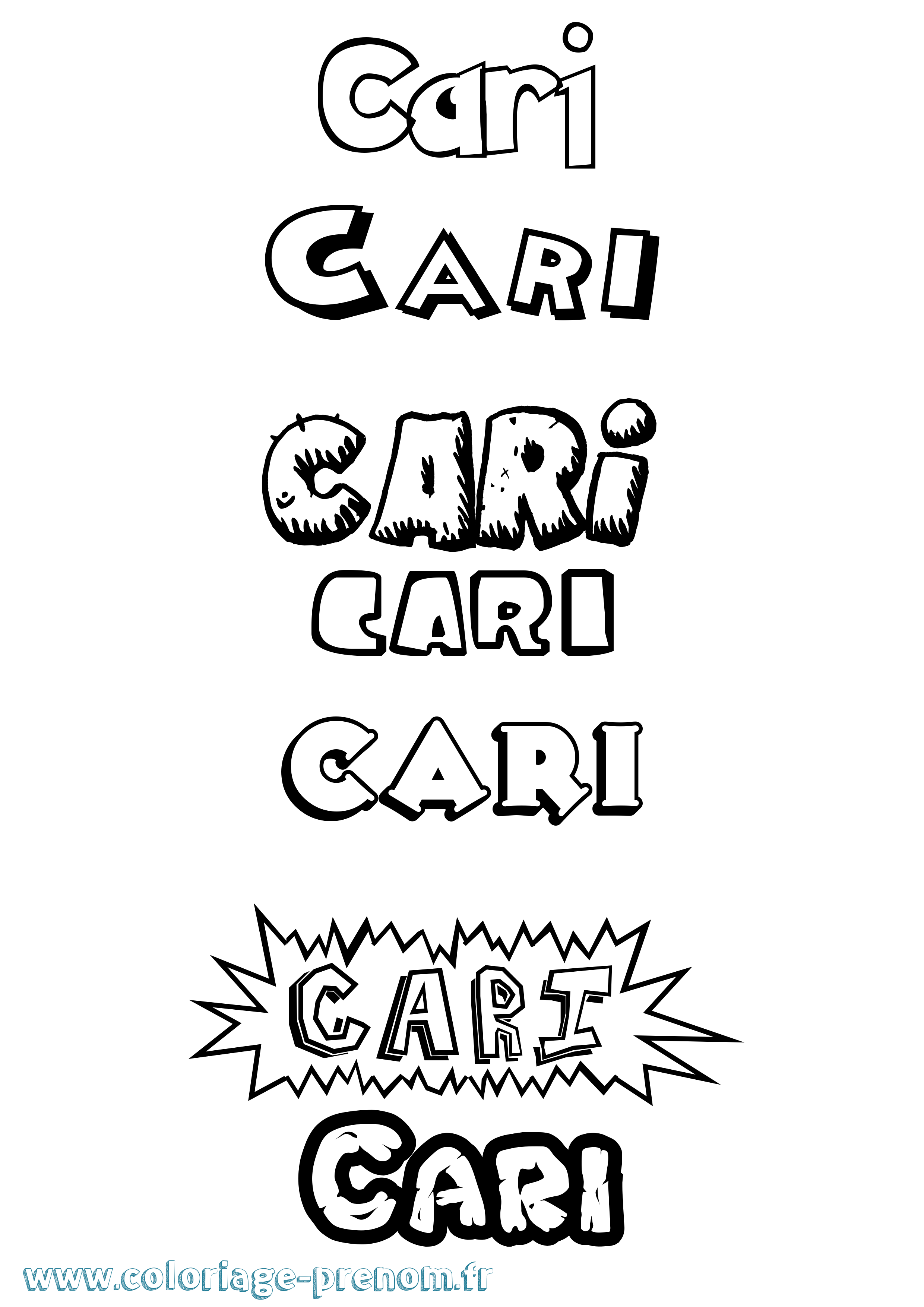 Coloriage Cari Dessin Animé Coloriage prénom Cari Dessin Animé