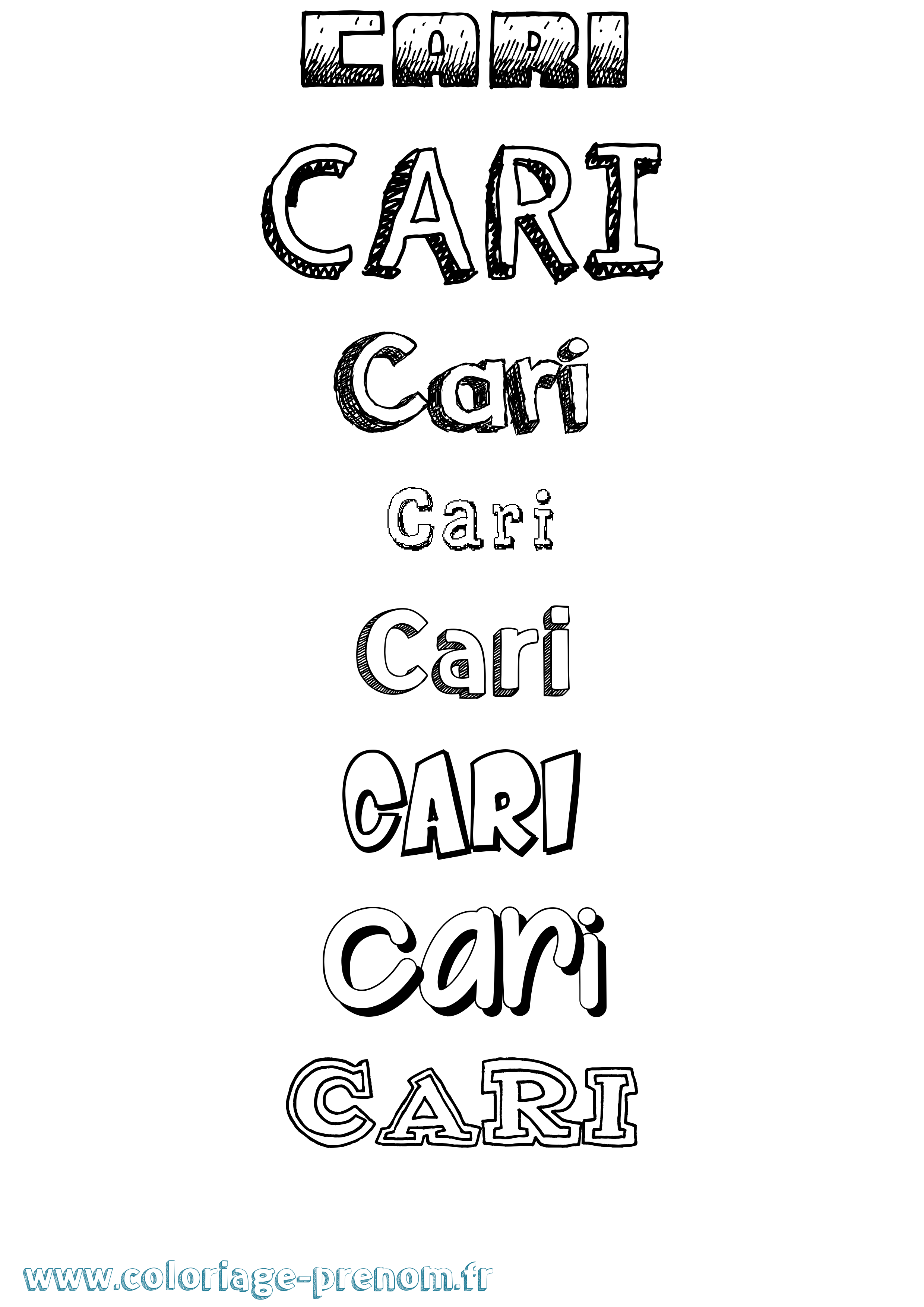Coloriage Cari Dessiné Coloriage prénom Cari Dessiné