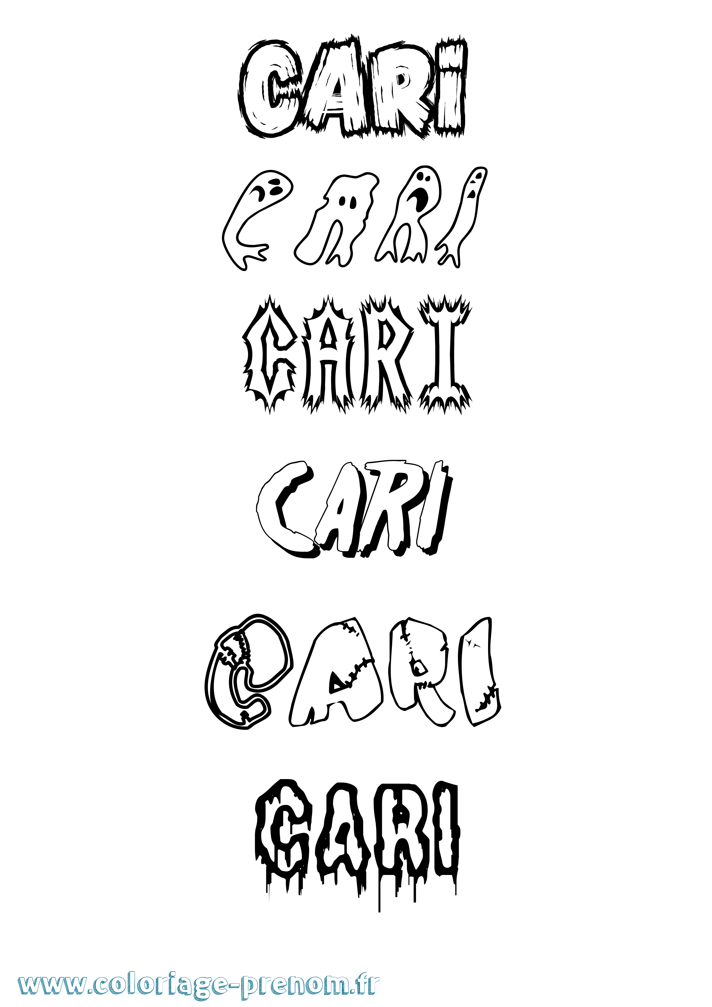 Coloriage Cari Frisson Coloriage prénom Cari Frisson