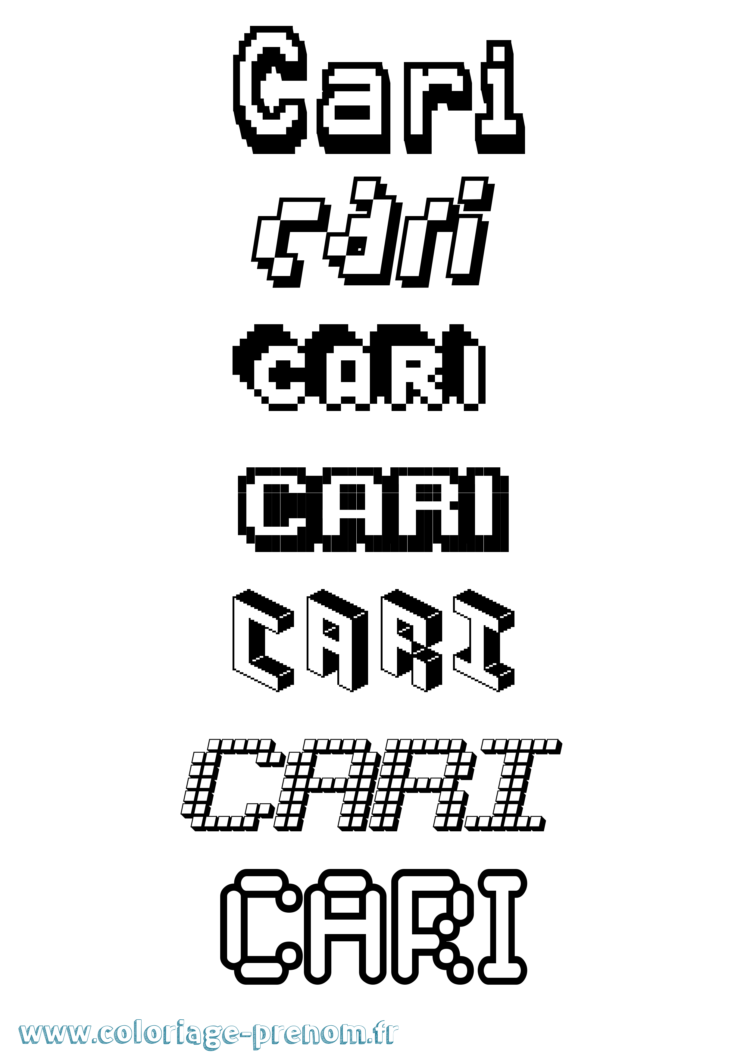 Coloriage Cari Pixel Coloriage prénom Cari Pixel