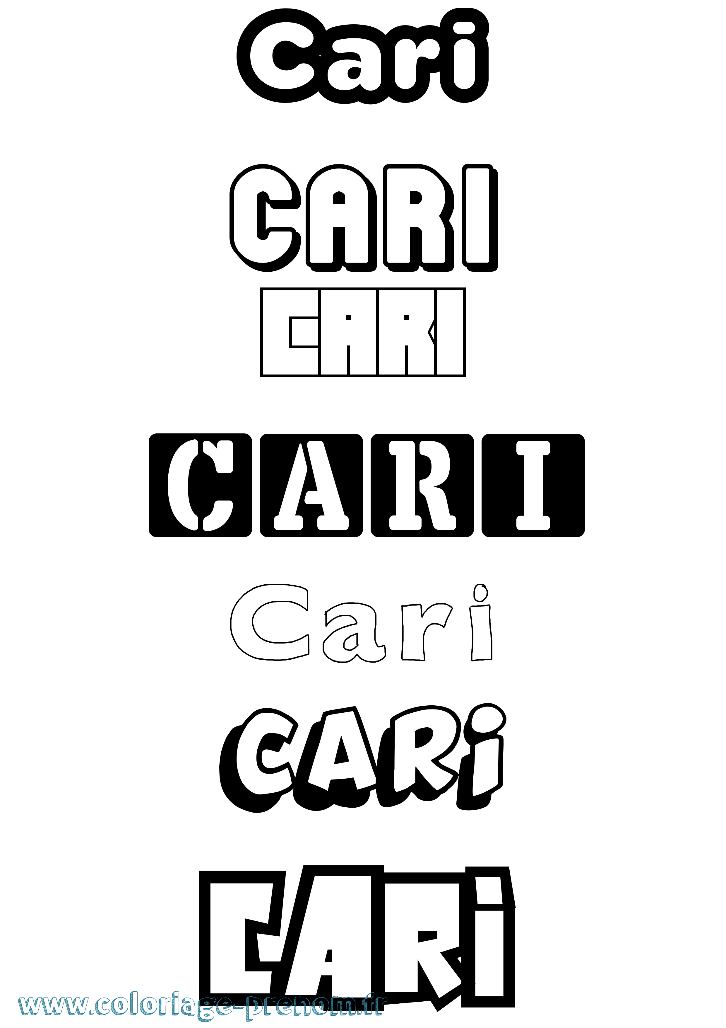 Coloriage Cari Simple Coloriage prénom Cari Simple
