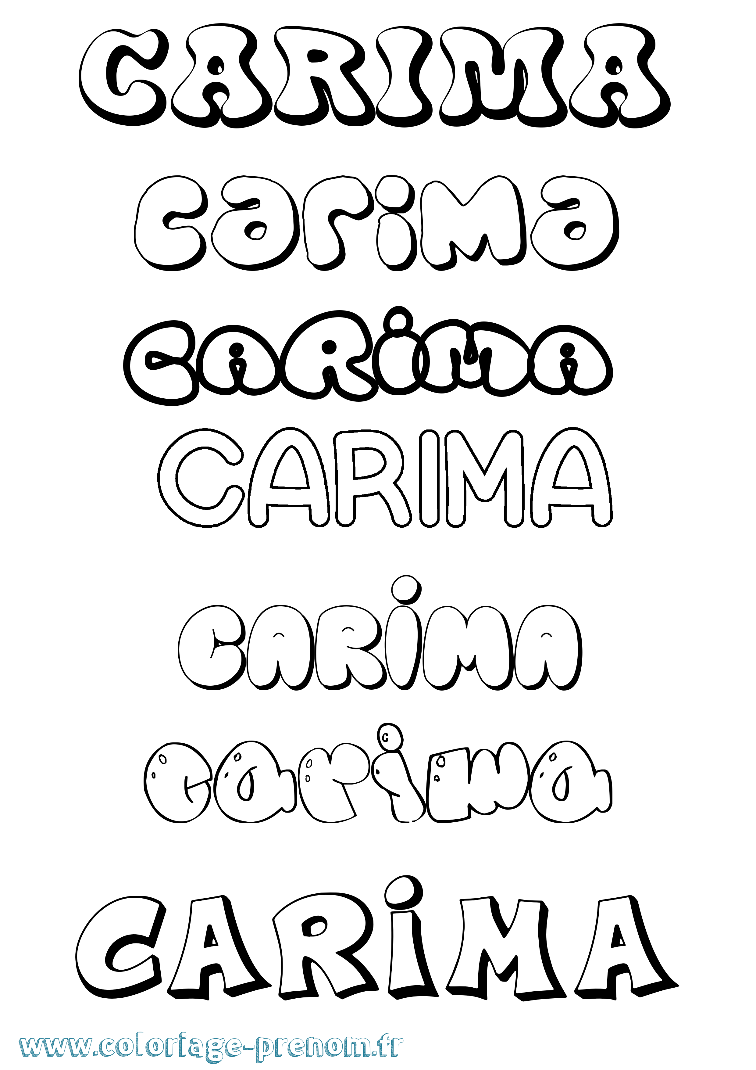 Coloriage Carima Bubble Coloriage prénom Carima Bubble