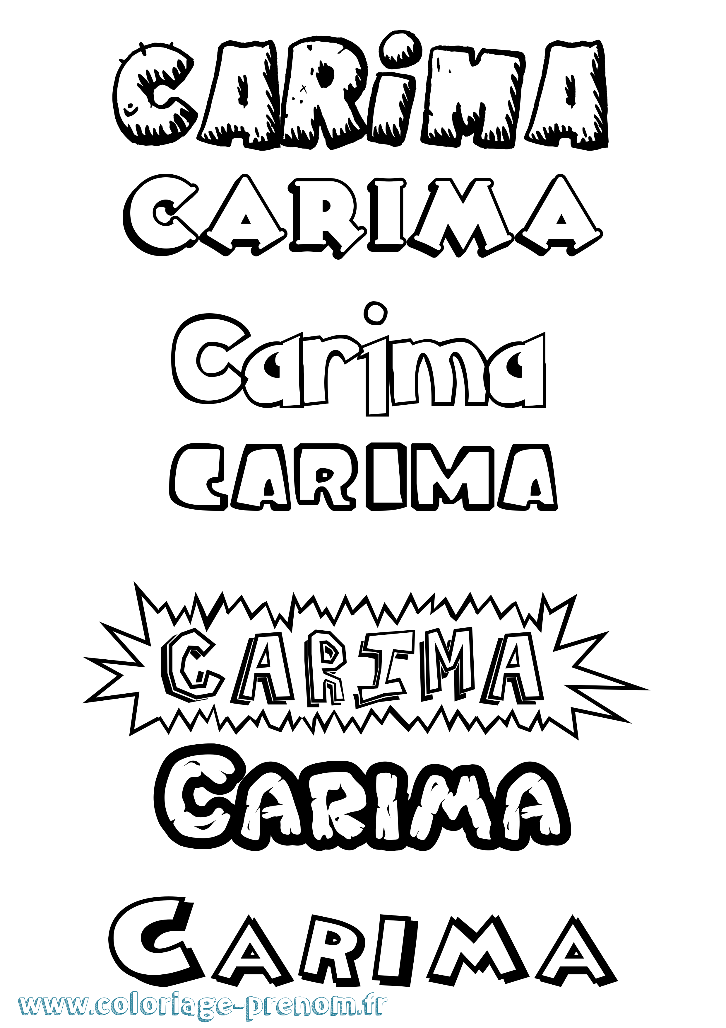 Coloriage Carima Dessin Animé Coloriage prénom Carima Dessin Animé