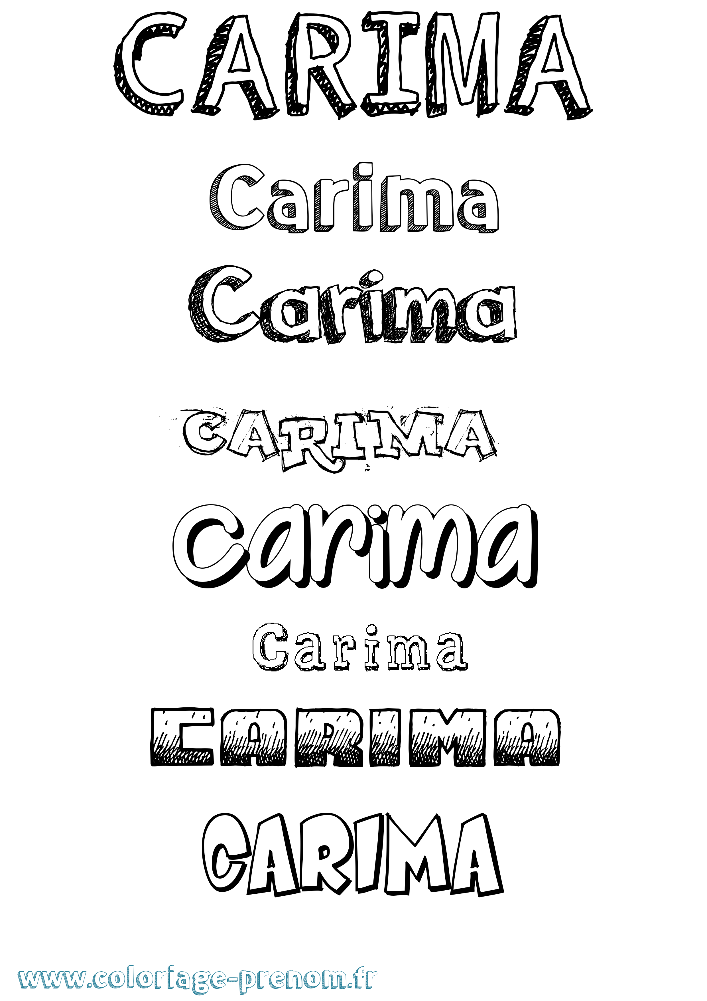 Coloriage Carima Dessiné Coloriage prénom Carima Dessiné