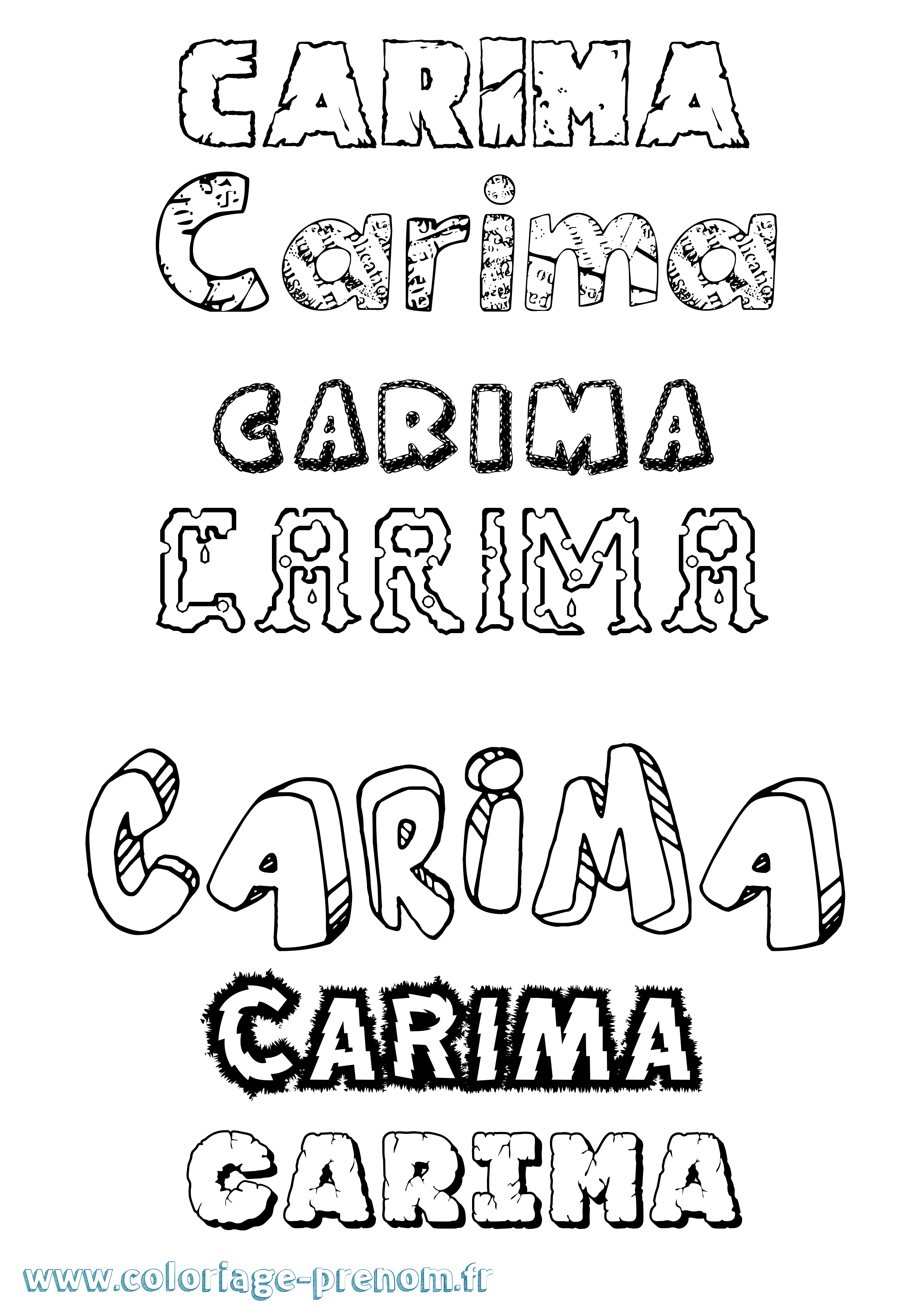 Coloriage Carima Destructuré Coloriage prénom Carima Destructuré