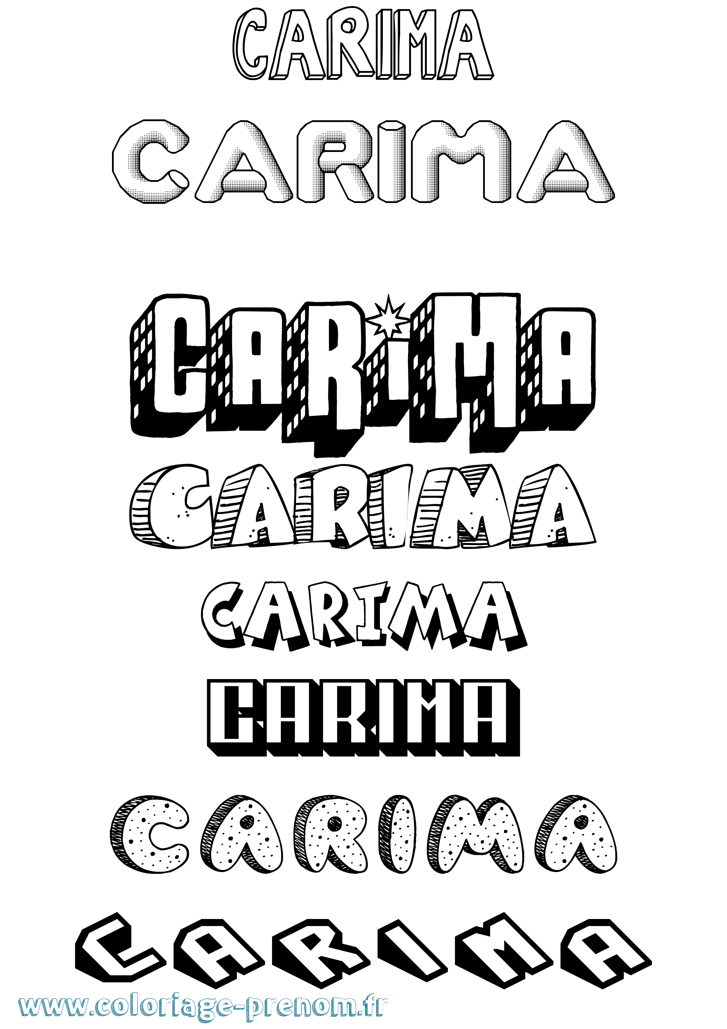 Coloriage Carima Effet 3D Coloriage prénom Carima Effet 3D