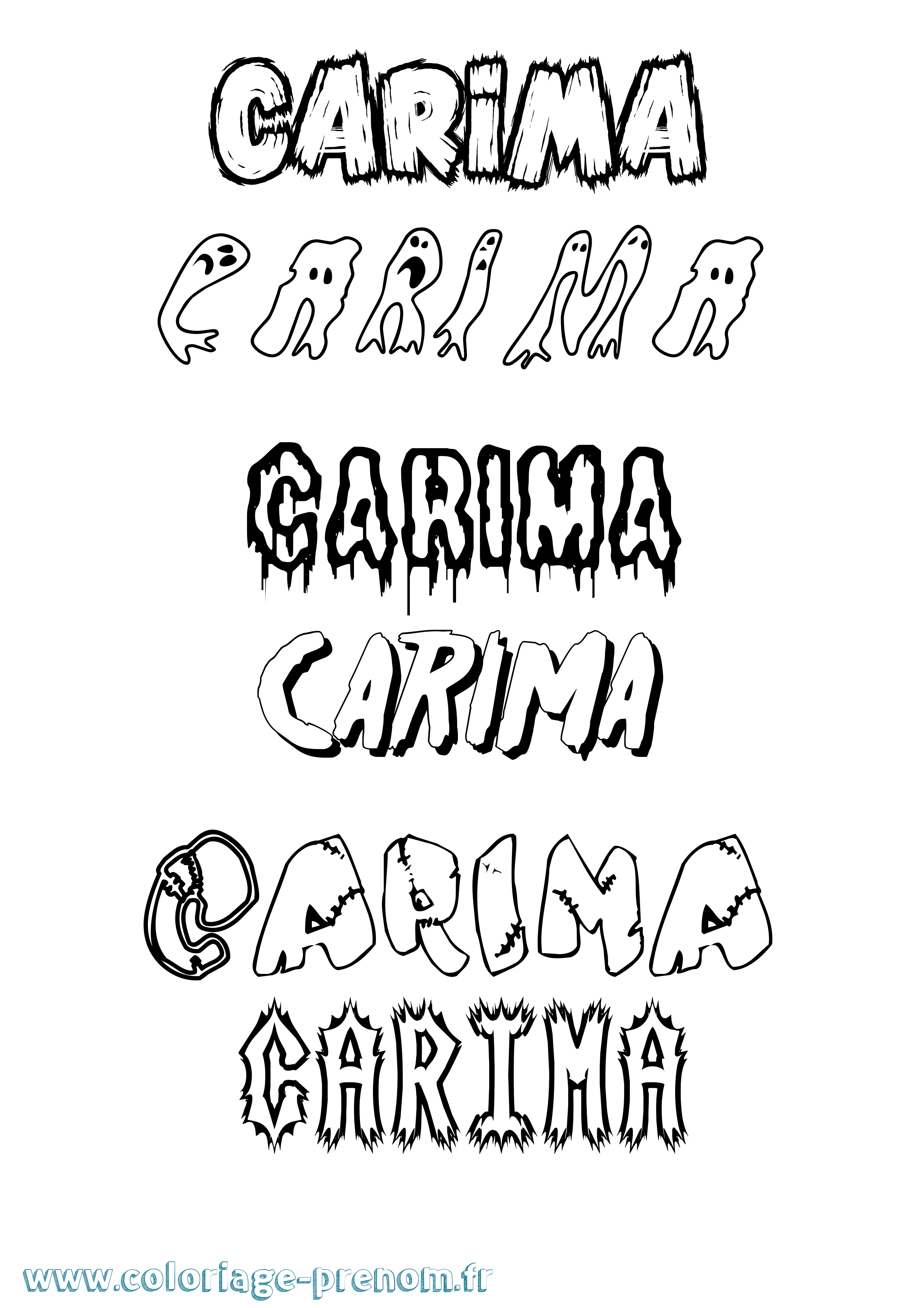 Coloriage Carima Frisson Coloriage prénom Carima Frisson
