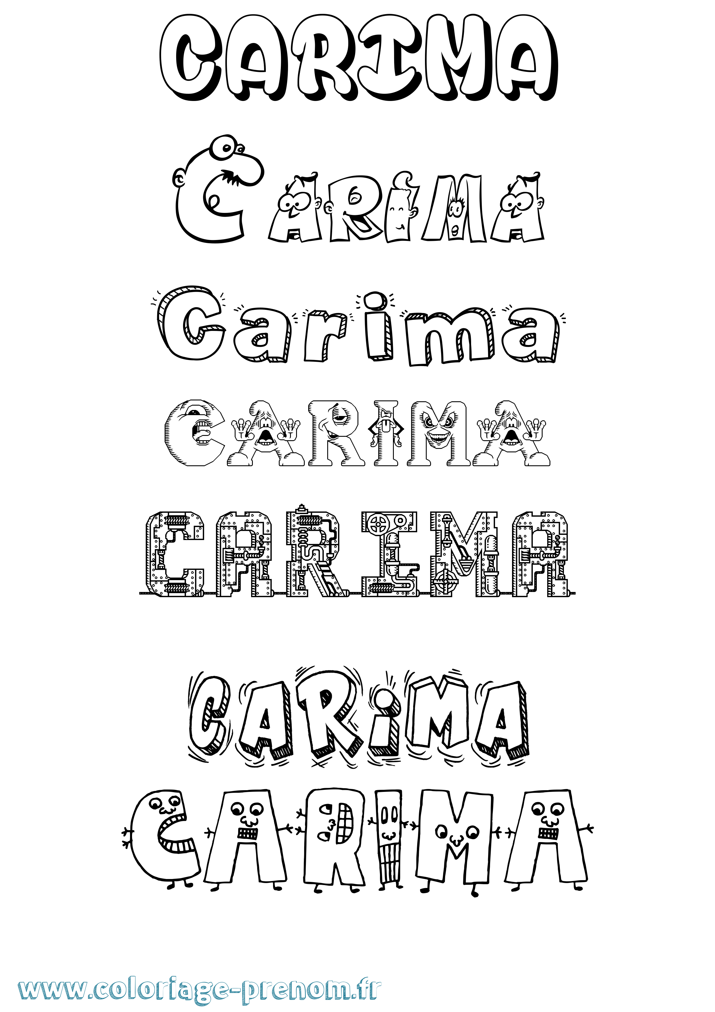 Coloriage Carima Fun Coloriage prénom Carima Fun