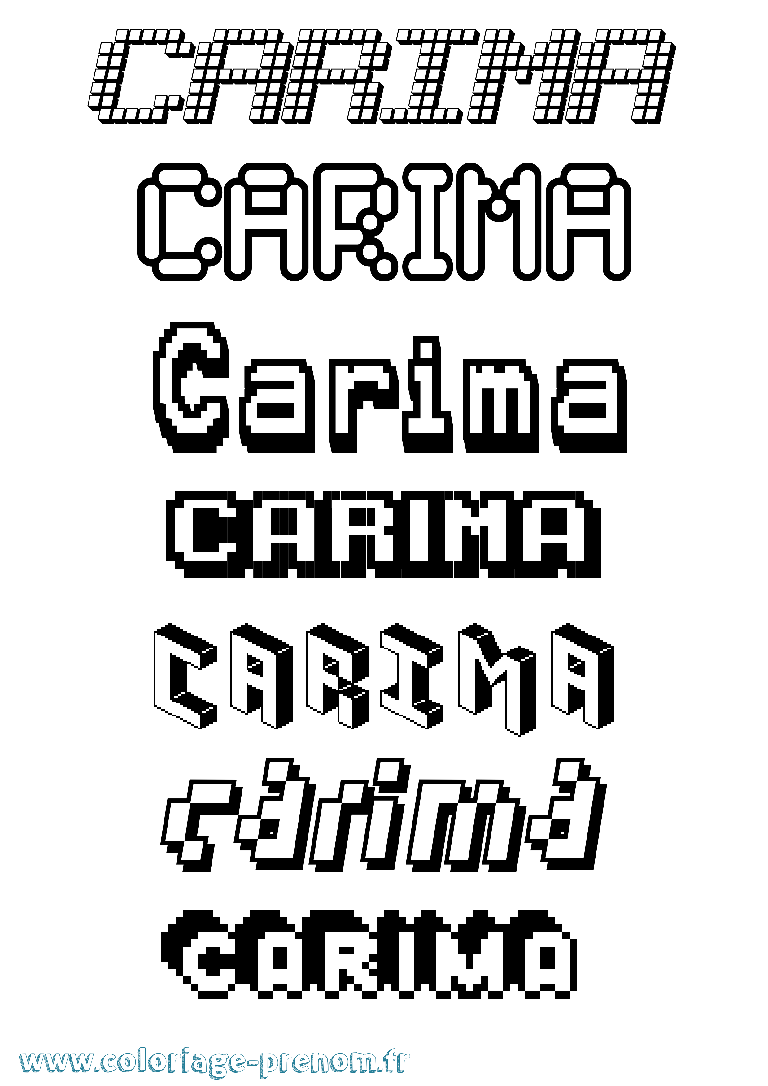 Coloriage Carima Pixel Coloriage prénom Carima Pixel