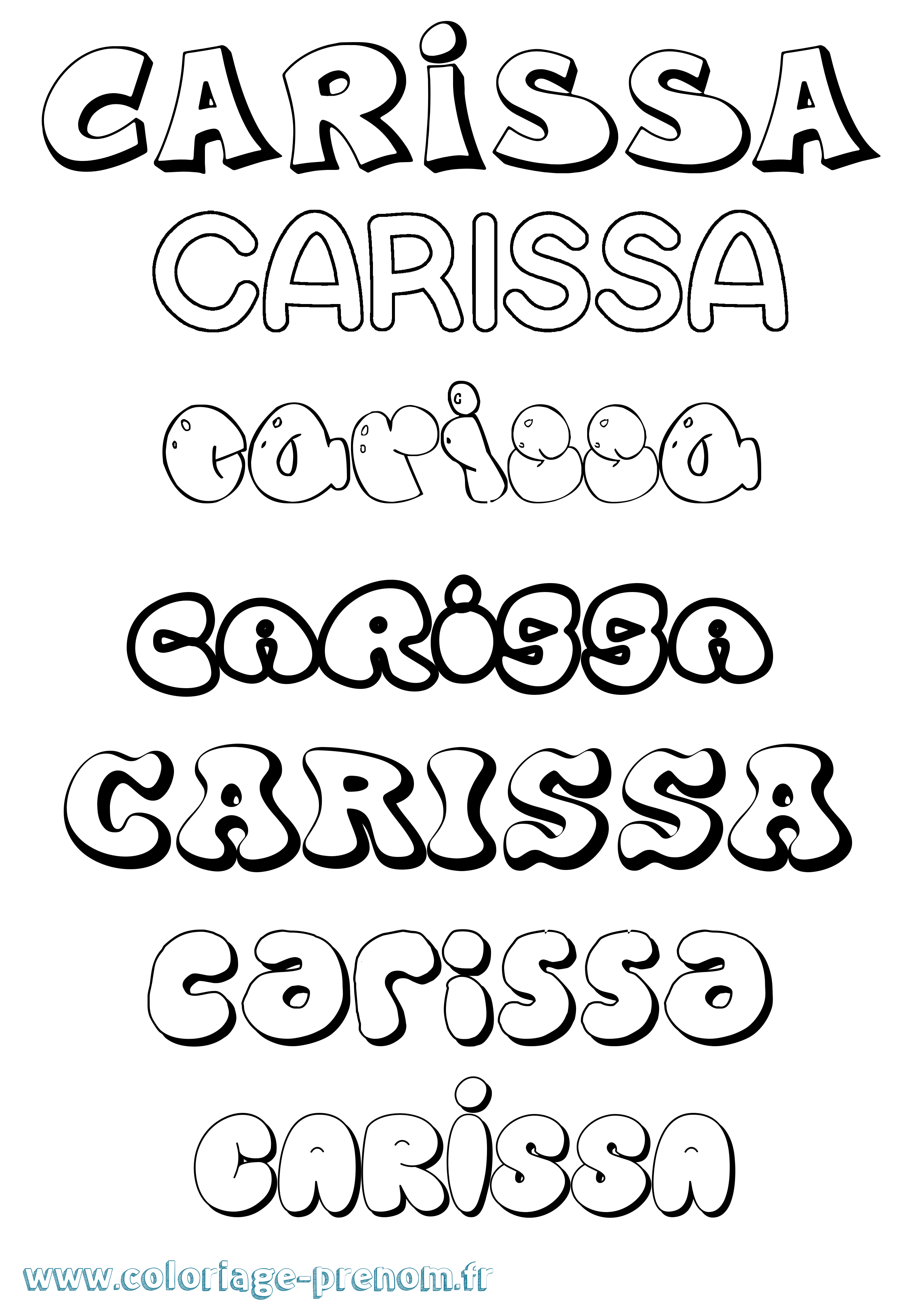 Coloriage Carissa Bubble Coloriage prénom Carissa Bubble