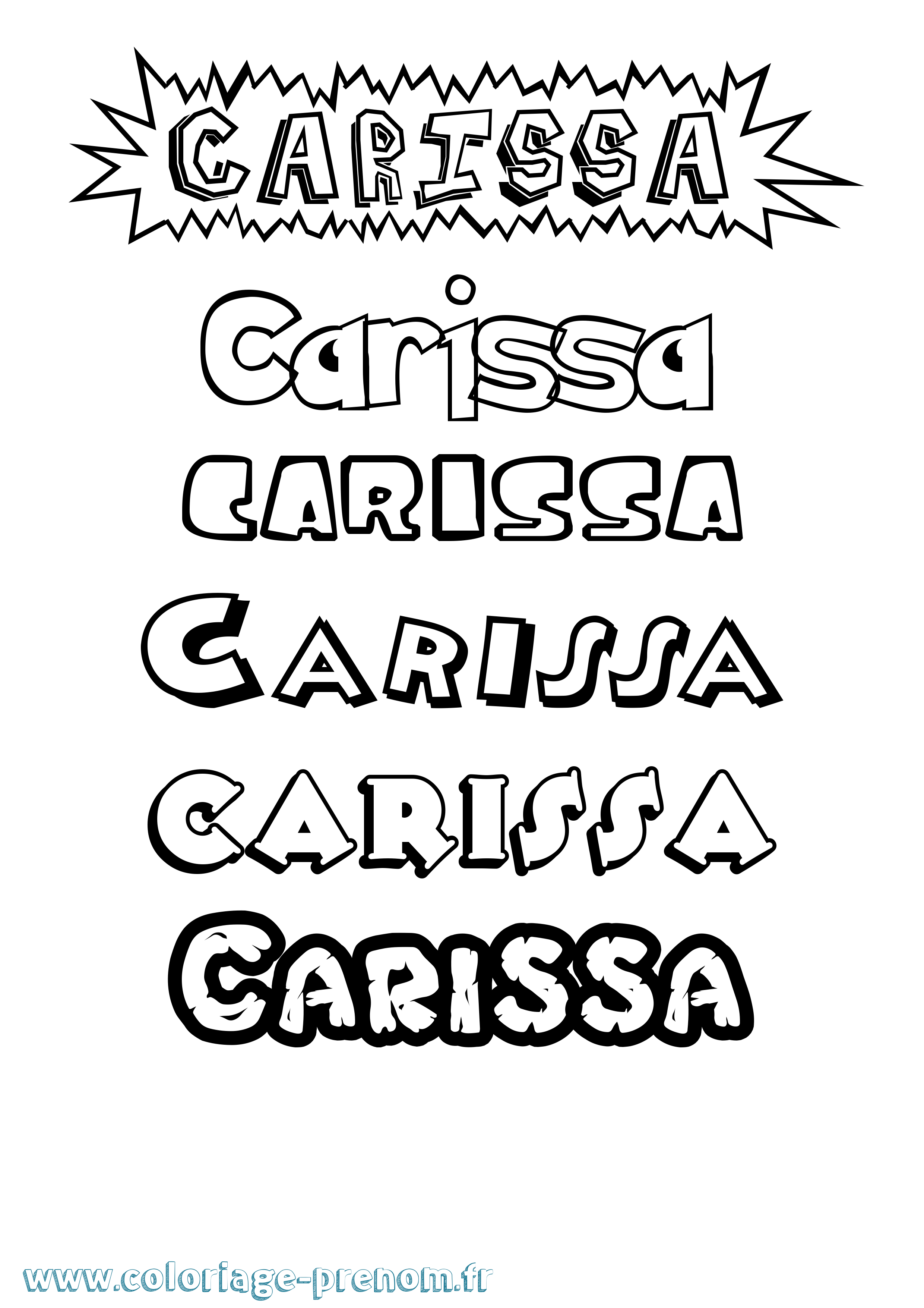 Coloriage Carissa Dessin Animé Coloriage prénom Carissa Dessin Animé