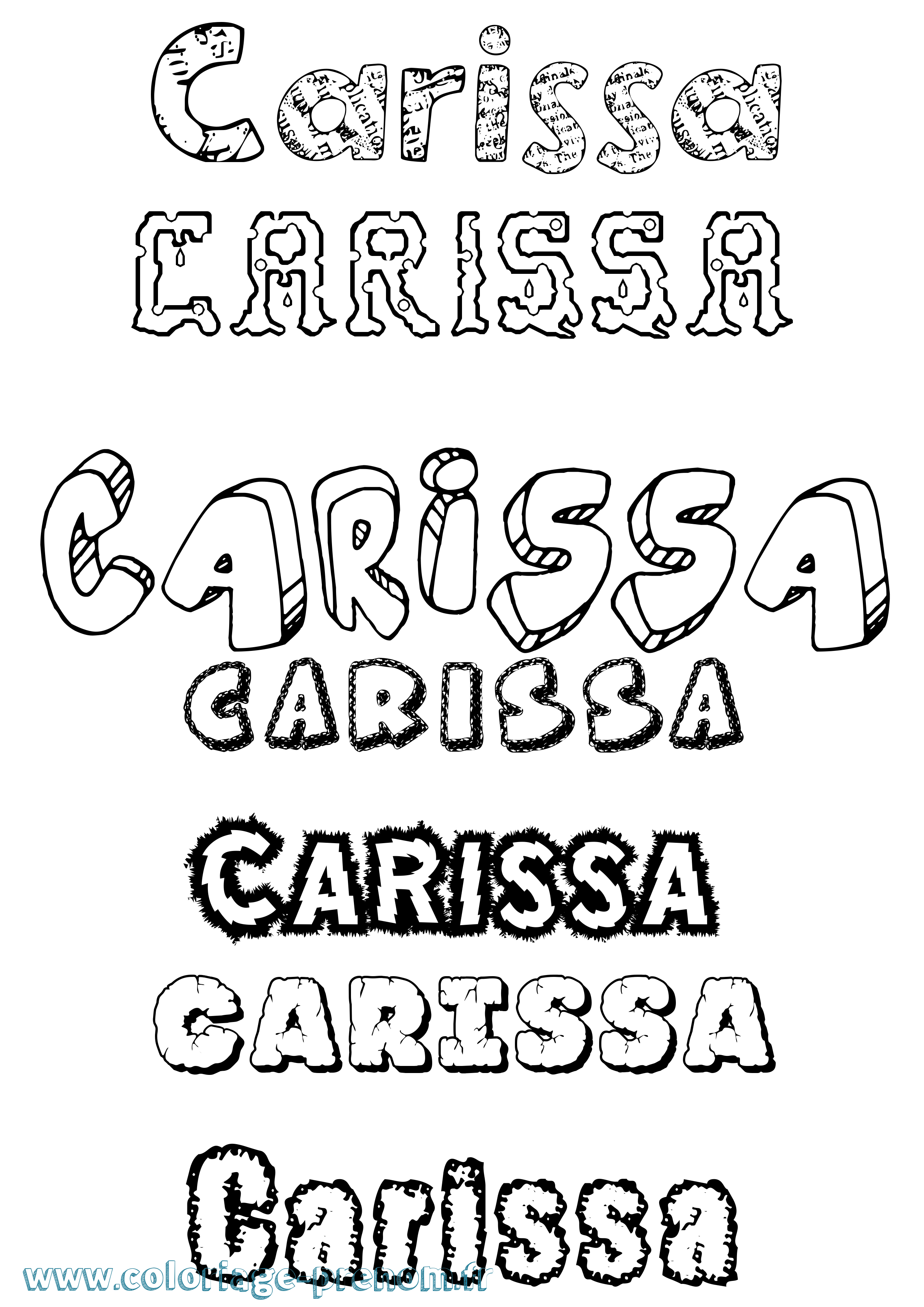 Coloriage Carissa Destructuré Coloriage prénom Carissa Destructuré