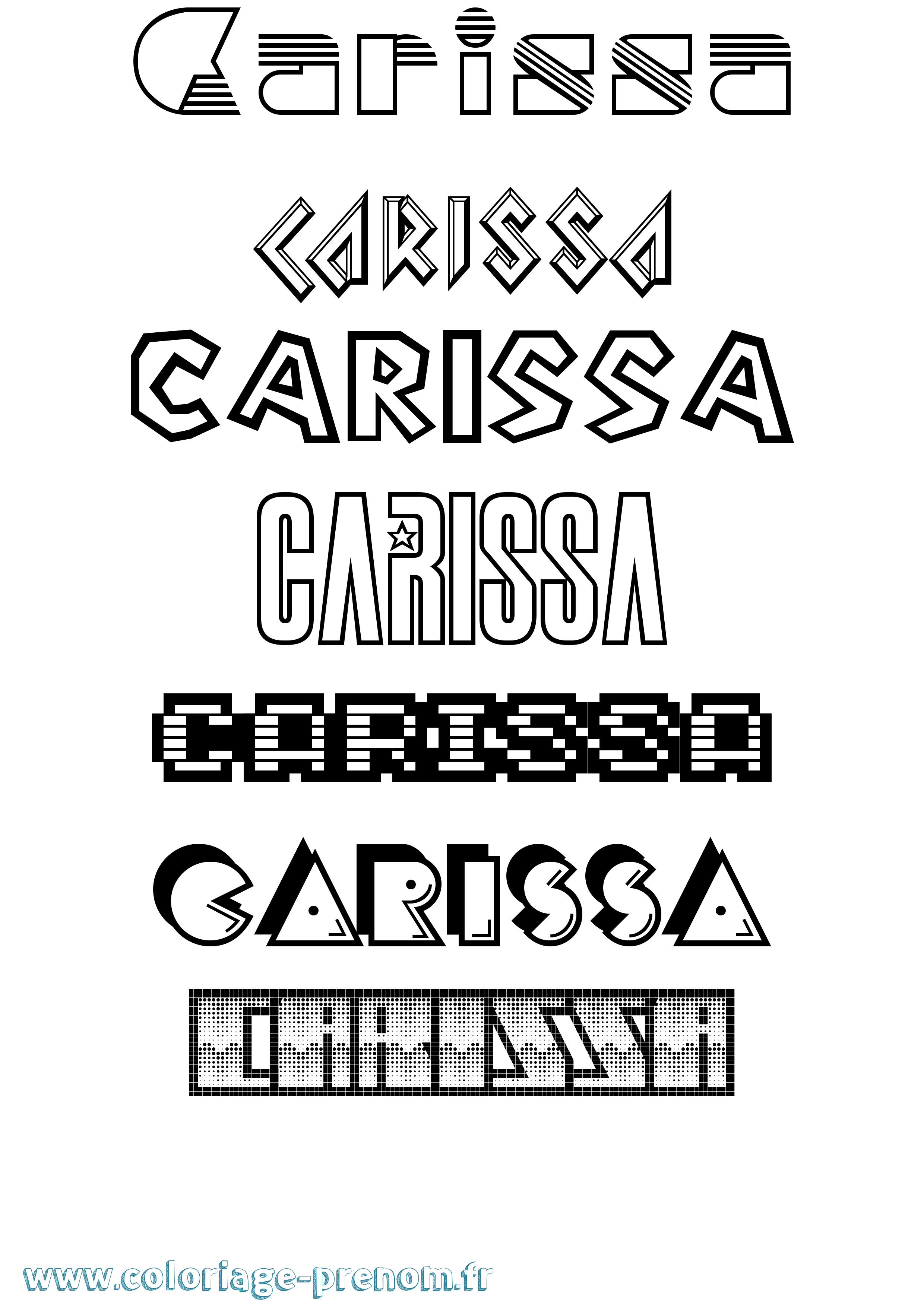 Coloriage Carissa Jeux Vidéos Coloriage prénom Carissa Jeux Vidéos