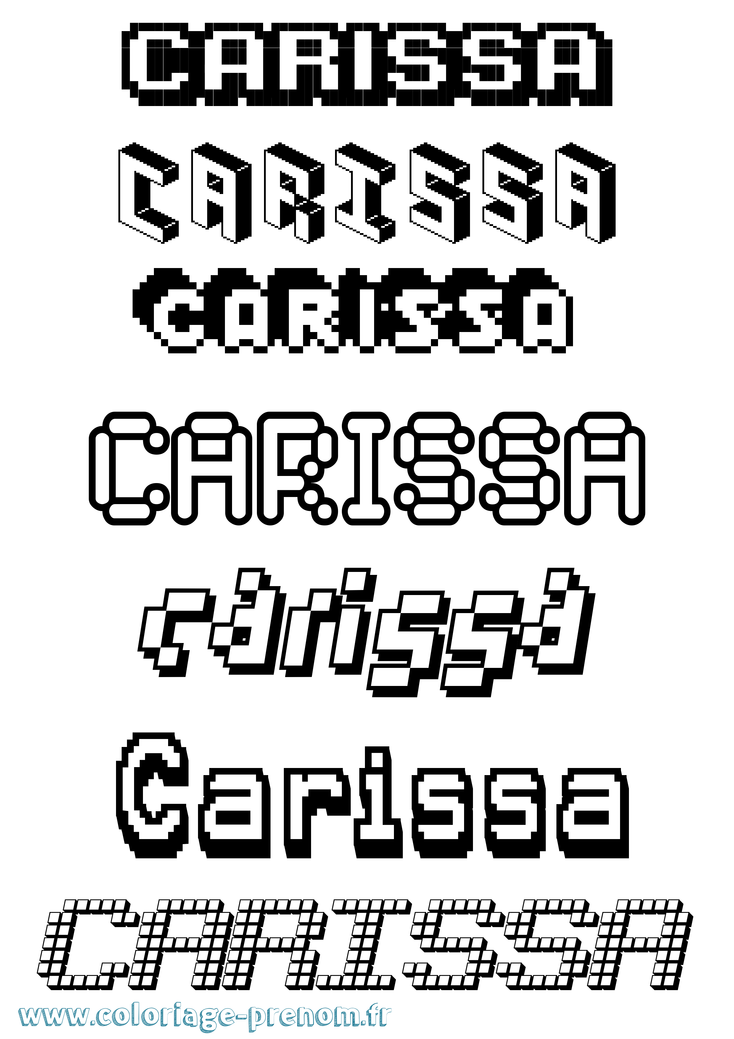 Coloriage Carissa Pixel Coloriage prénom Carissa Pixel