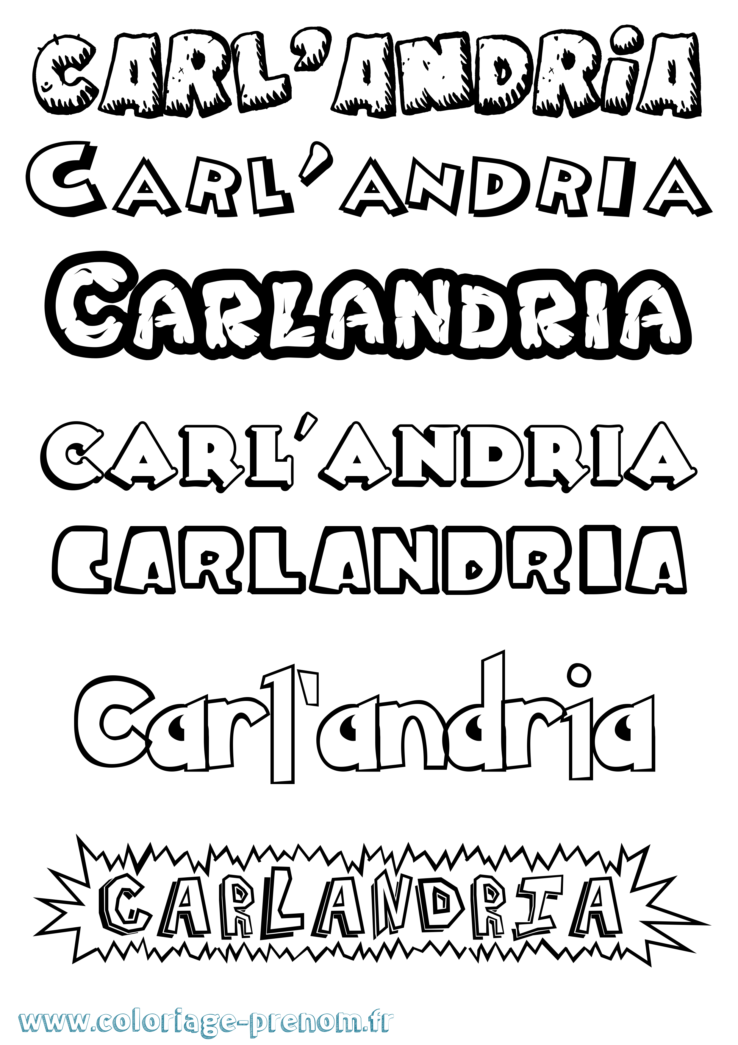 Coloriage Carl'Andria Dessin Animé Coloriage prénom Carl'Andria Dessin Animé