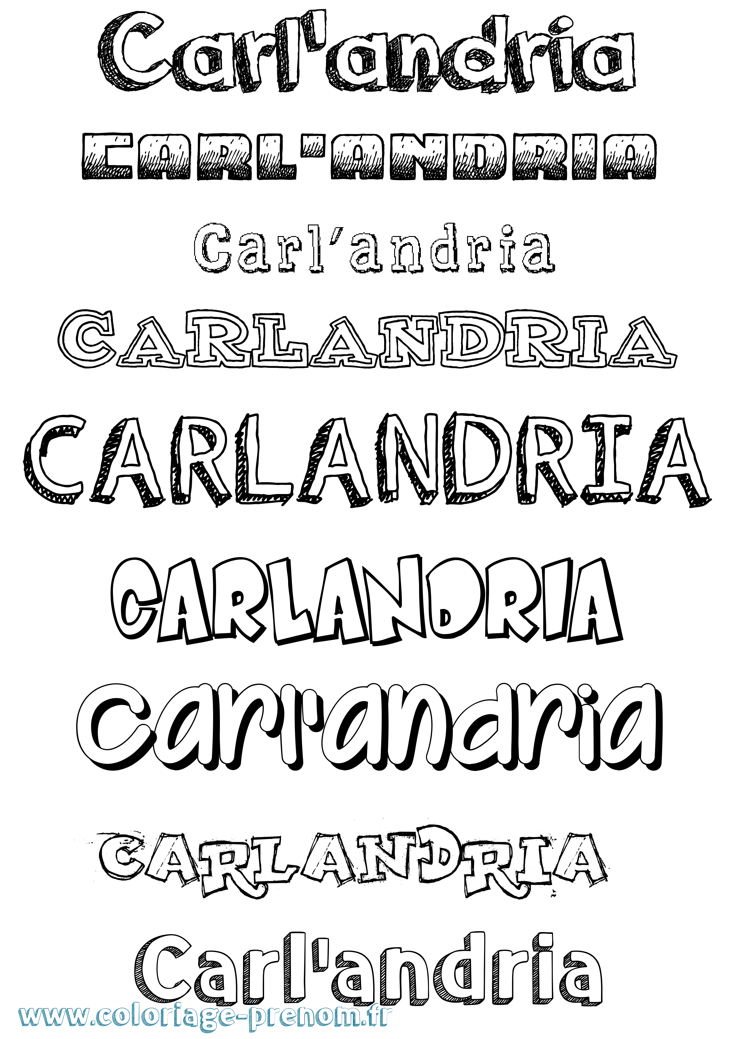 Coloriage Carl'Andria Dessiné Coloriage prénom Carl'Andria Dessiné