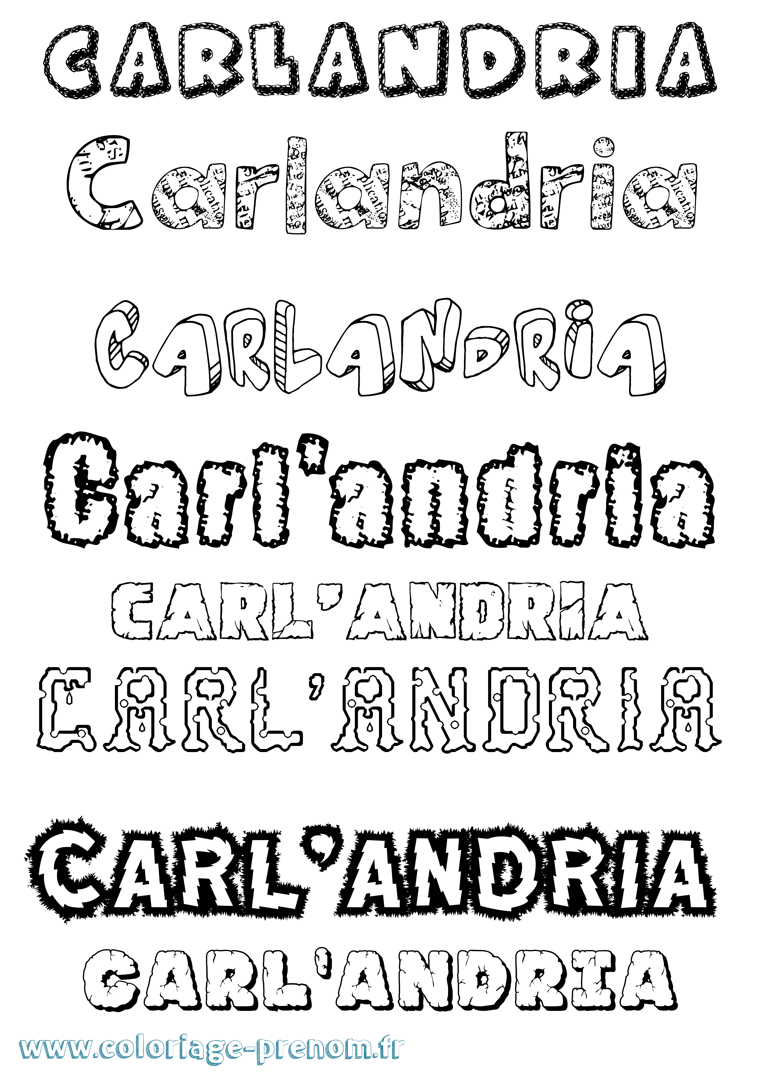 Coloriage Carl'Andria Destructuré Coloriage prénom Carl'Andria Destructuré