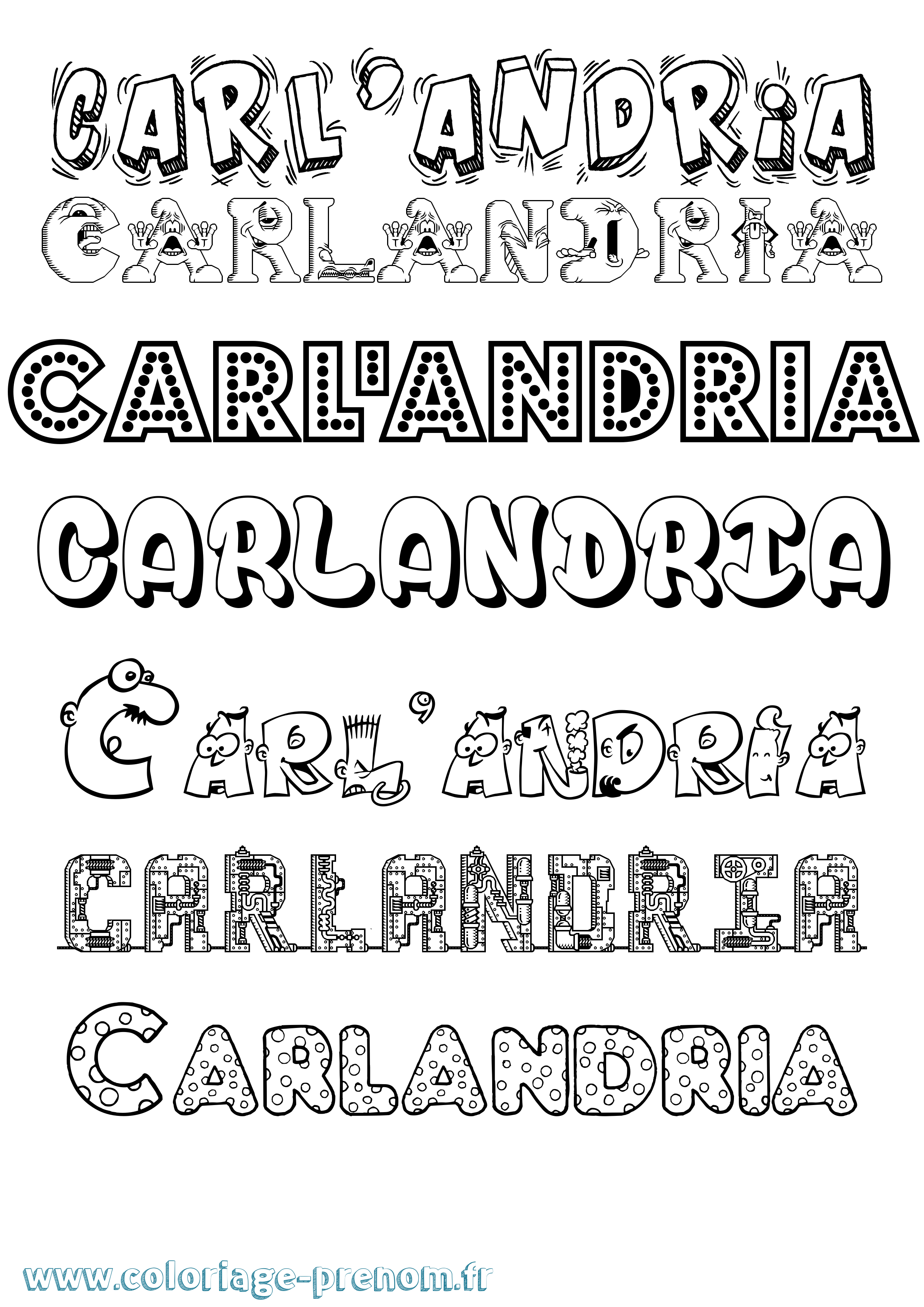 Coloriage Carl'Andria Fun Coloriage prénom Carl'Andria Fun